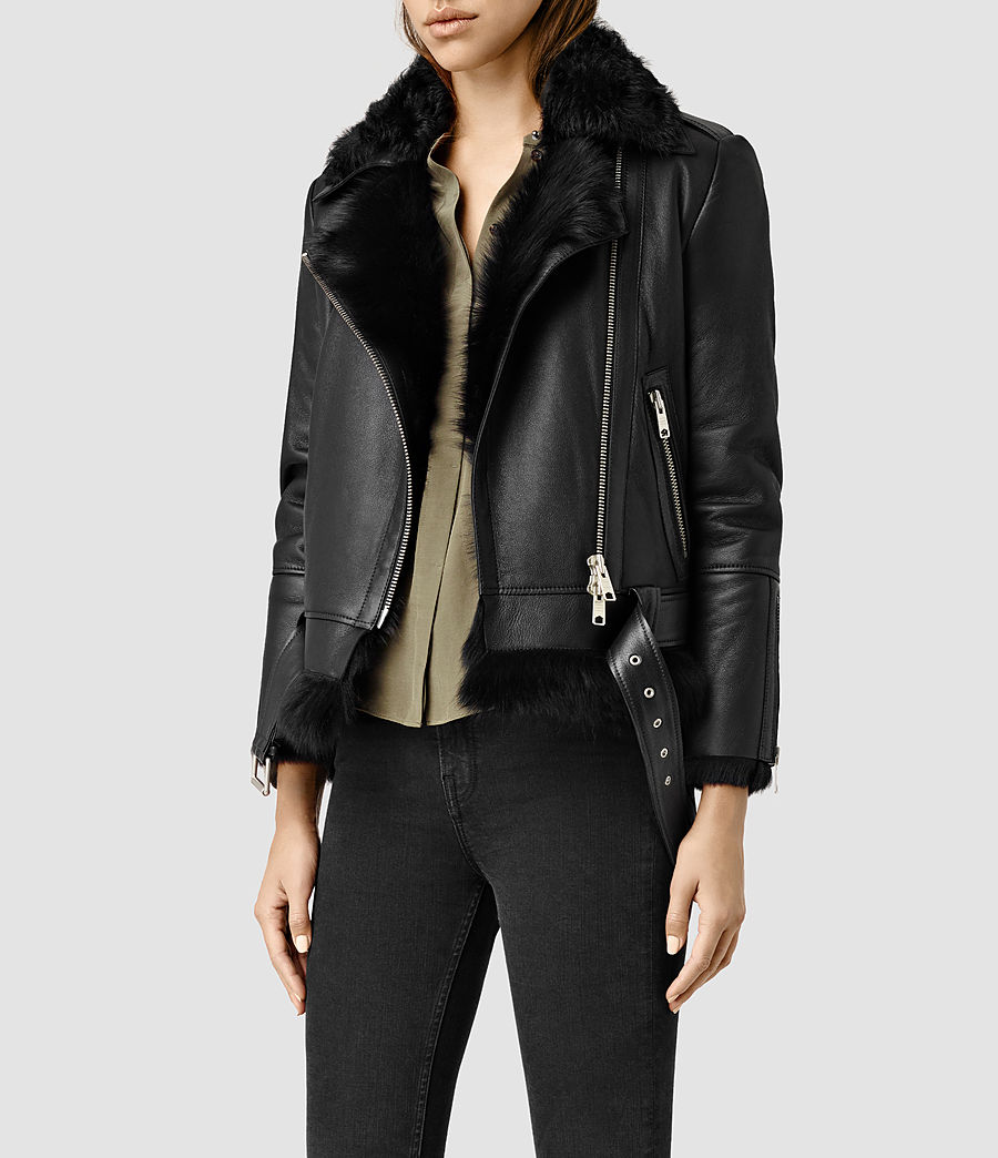 Donne Emerson Leather Biker Jacket (Black) - product_image_alt_text_2