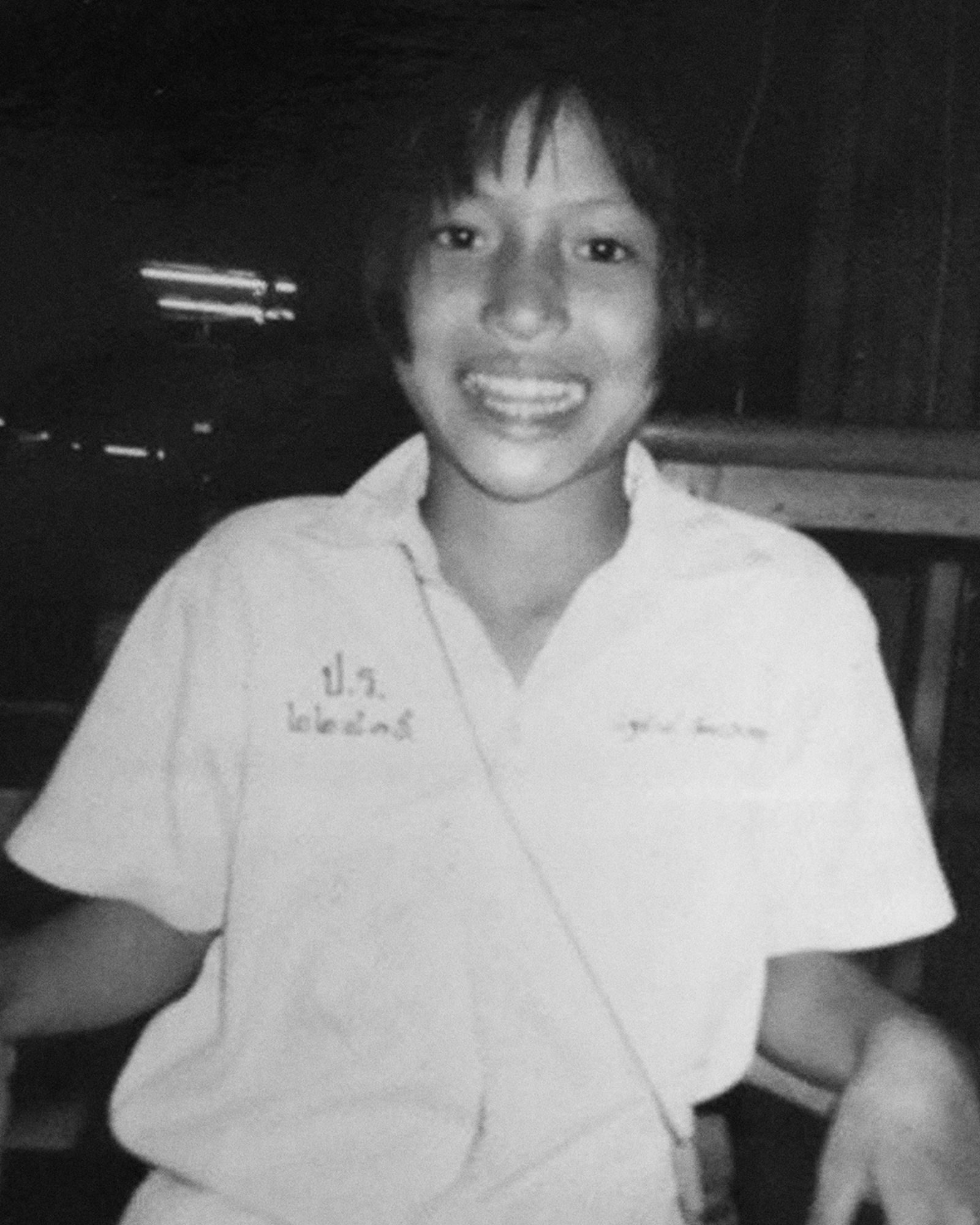 Black and white photo of MeTa as a kid.