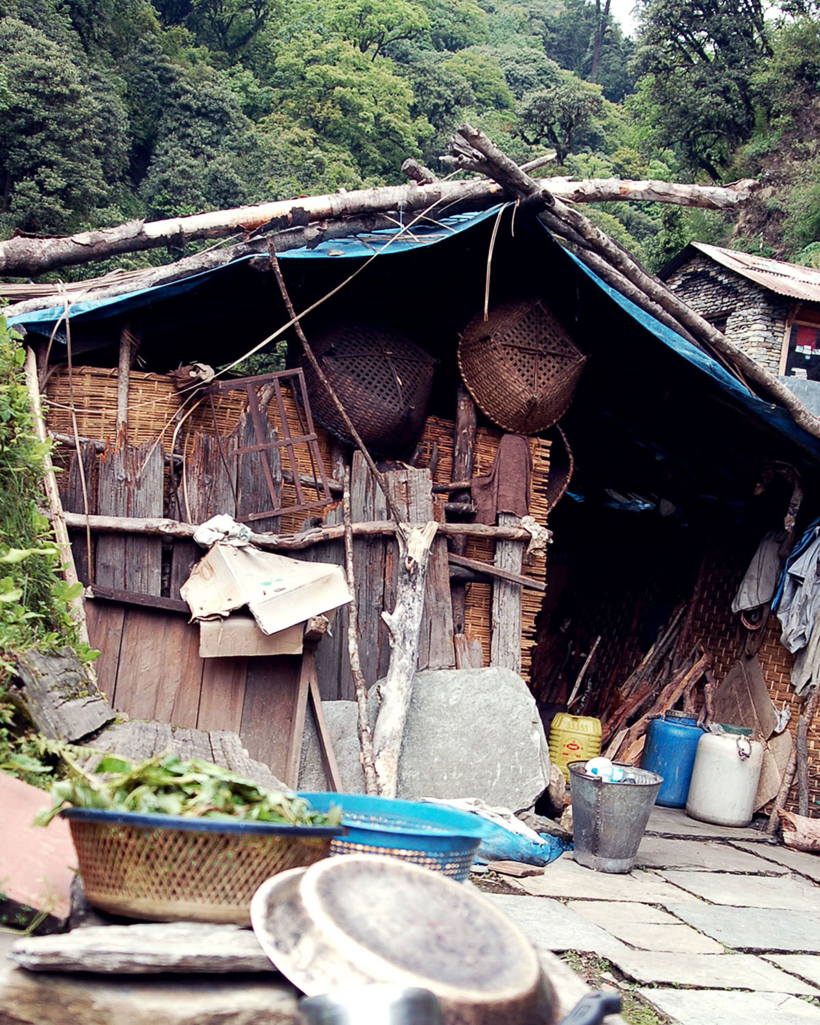 Photo of a house made of repurposed scraps.