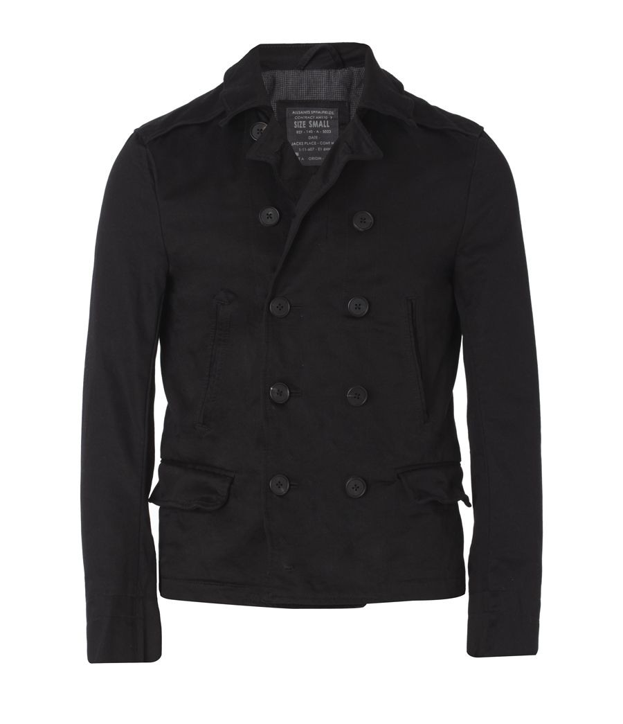 Castro Pea Coat, Mens Sale Outerwear, Mens Sale Outerwear, AllSaints 