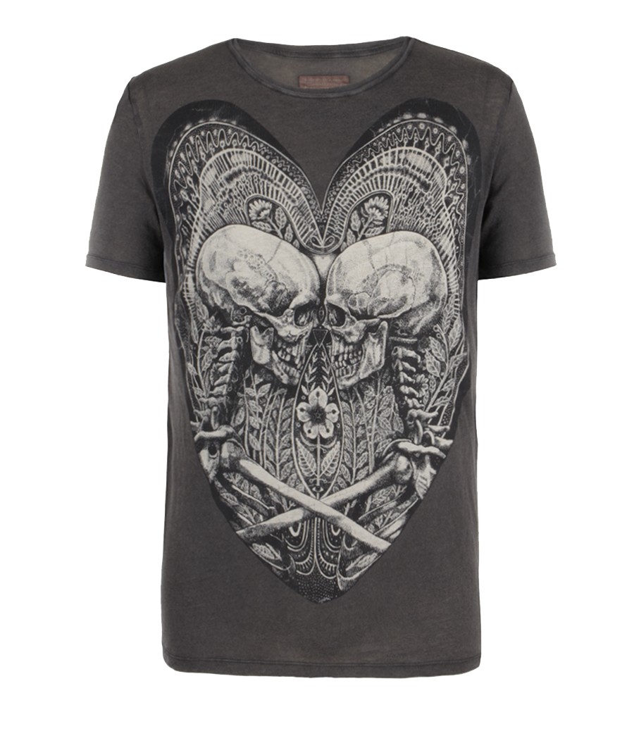 Lovesick Cut Collar T Shirt, Men, Graphic T Shirts, AllSaints 