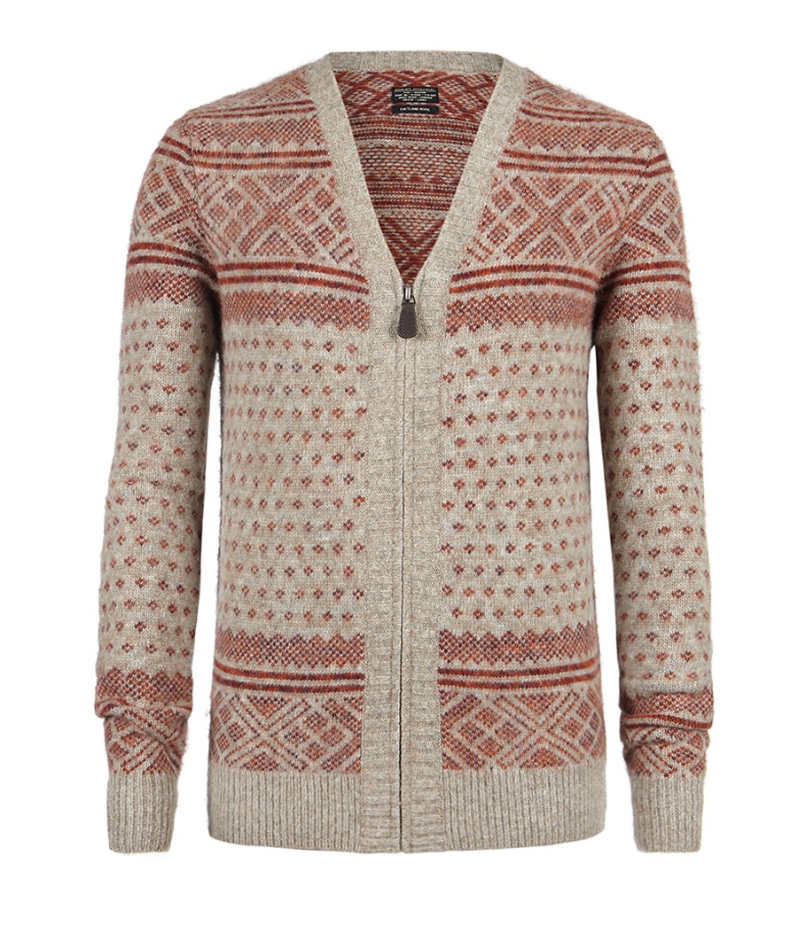 Howard Zip Up Cardigan, Men, Knitwear, AllSaints Spitalfields