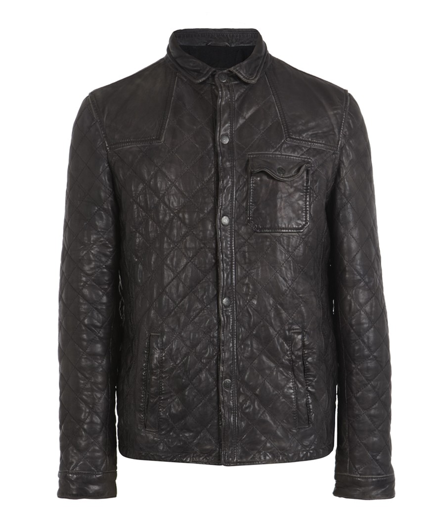 Rove Quilted Leather Shirt, Men, Leathers, AllSaints Spitalfields