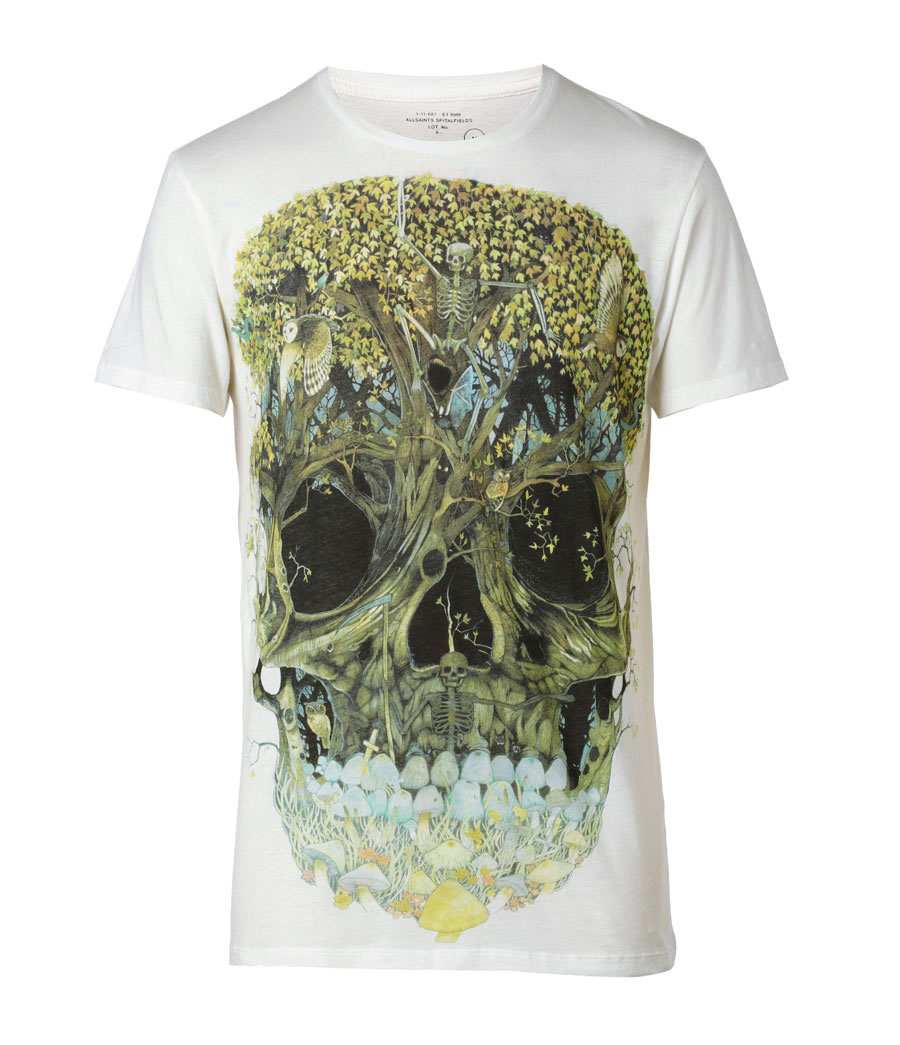 Forgotten Wood Tee, Men, Graphic T Shirts, AllSaints Spitalfields