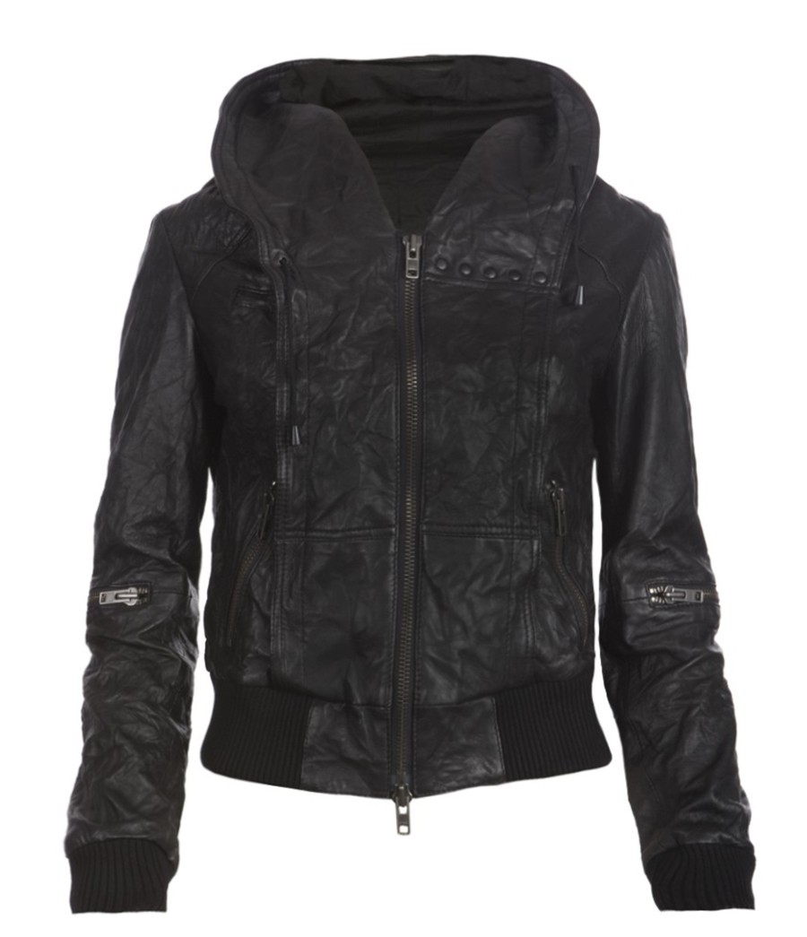 Cobra Leather Bomber, Women, Leather, AllSaints Spitalfields