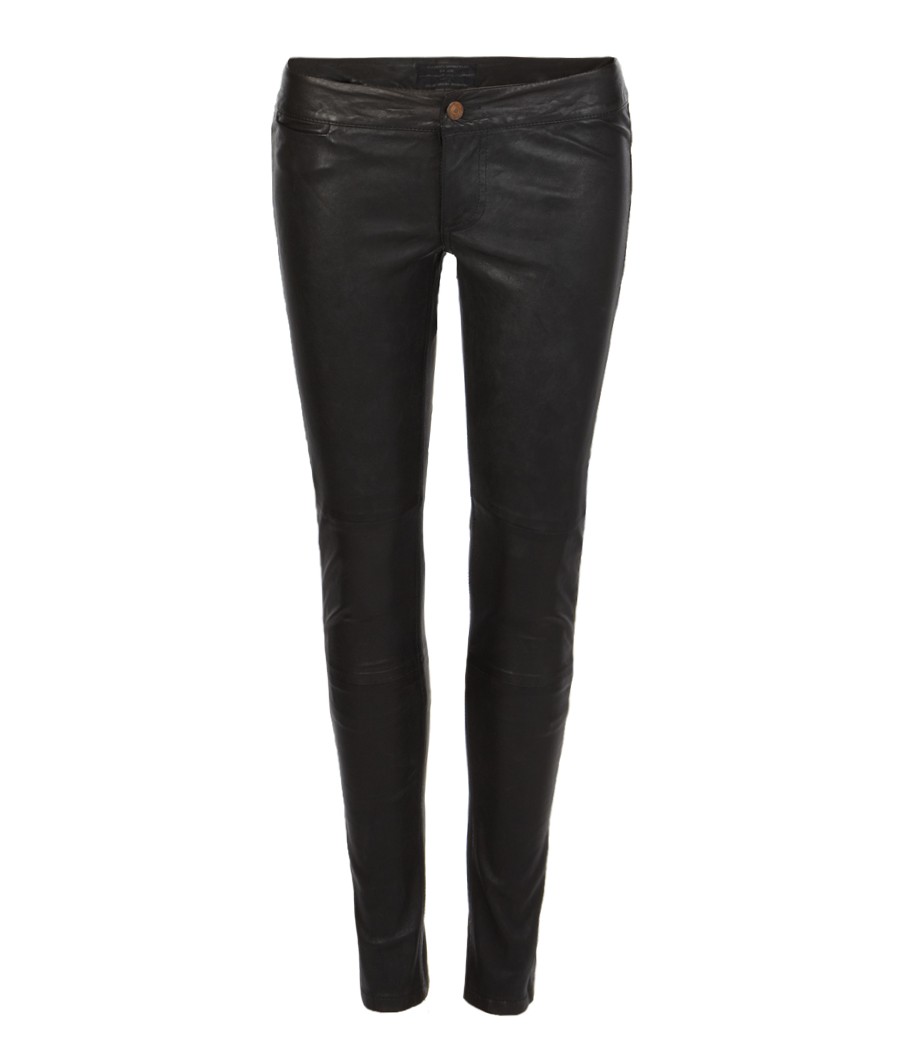 Elben Cropped Leather Trousers, Femme, Pantalons, AllSaints 