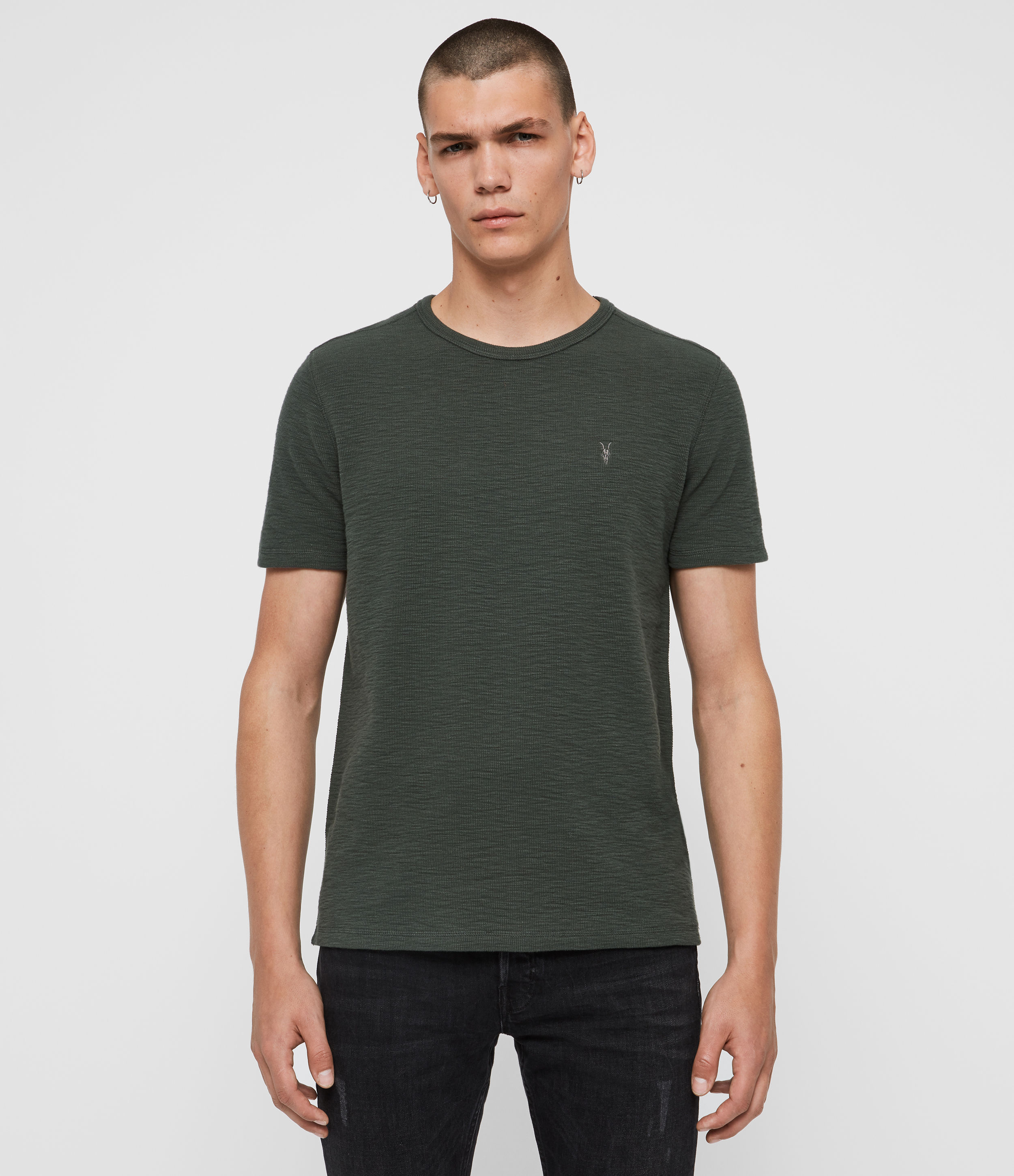 Allsaints Muse Short Sleeve Crew T-shirt In Green