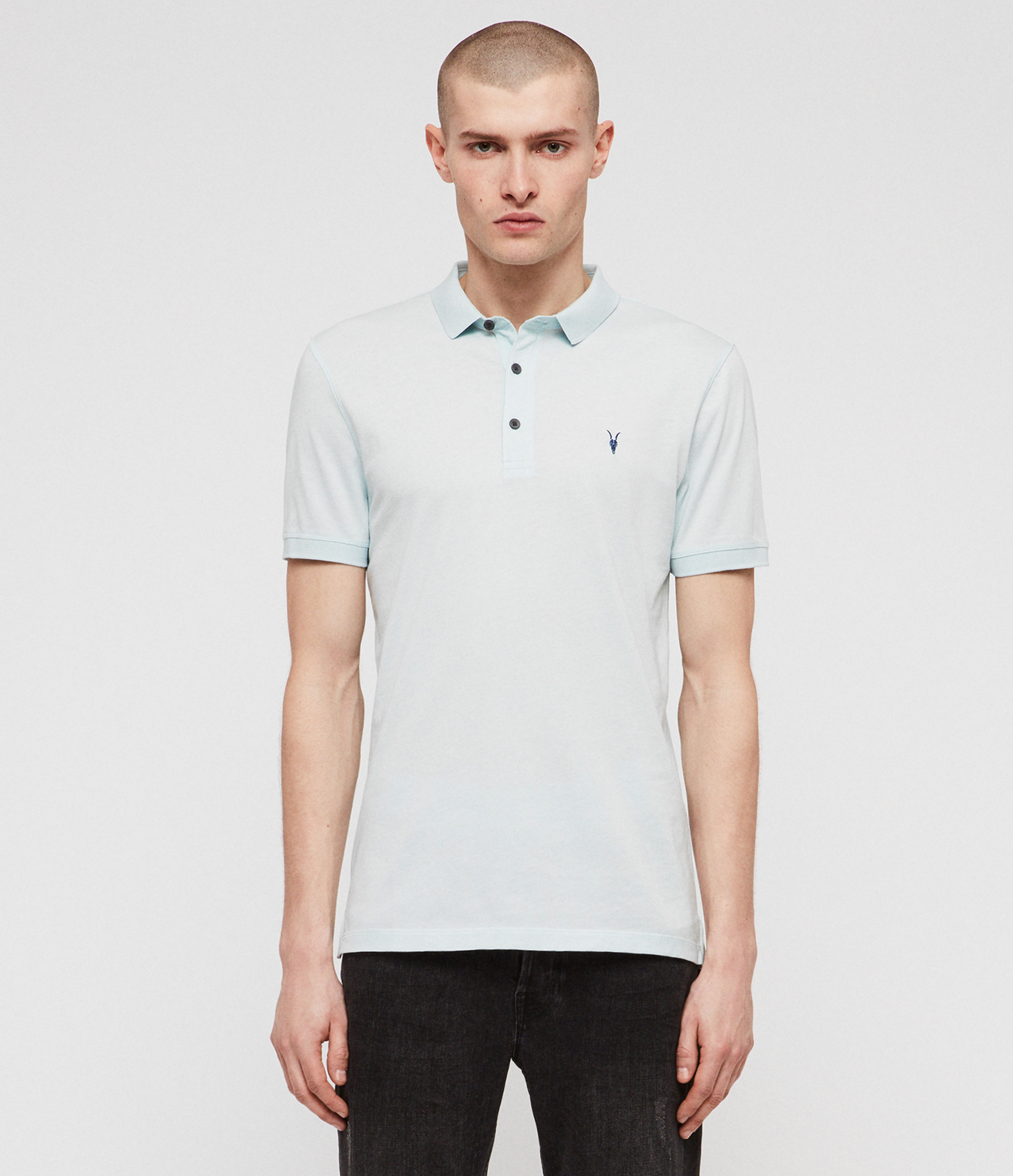 Allsaints Cooper Polo Shirt In Blue