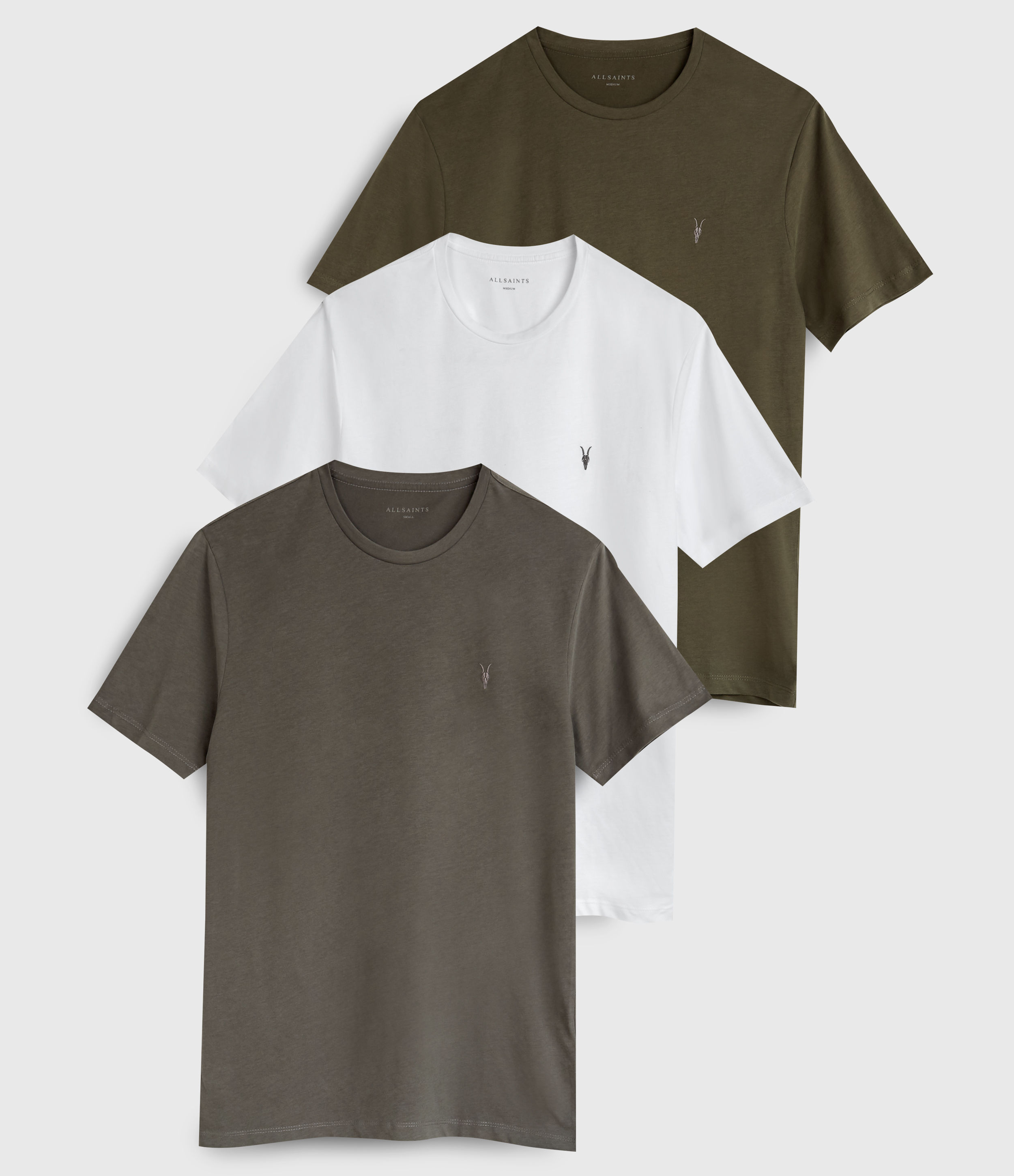 Allsaints Brace Tonic 3 Pack T-shirts In Green