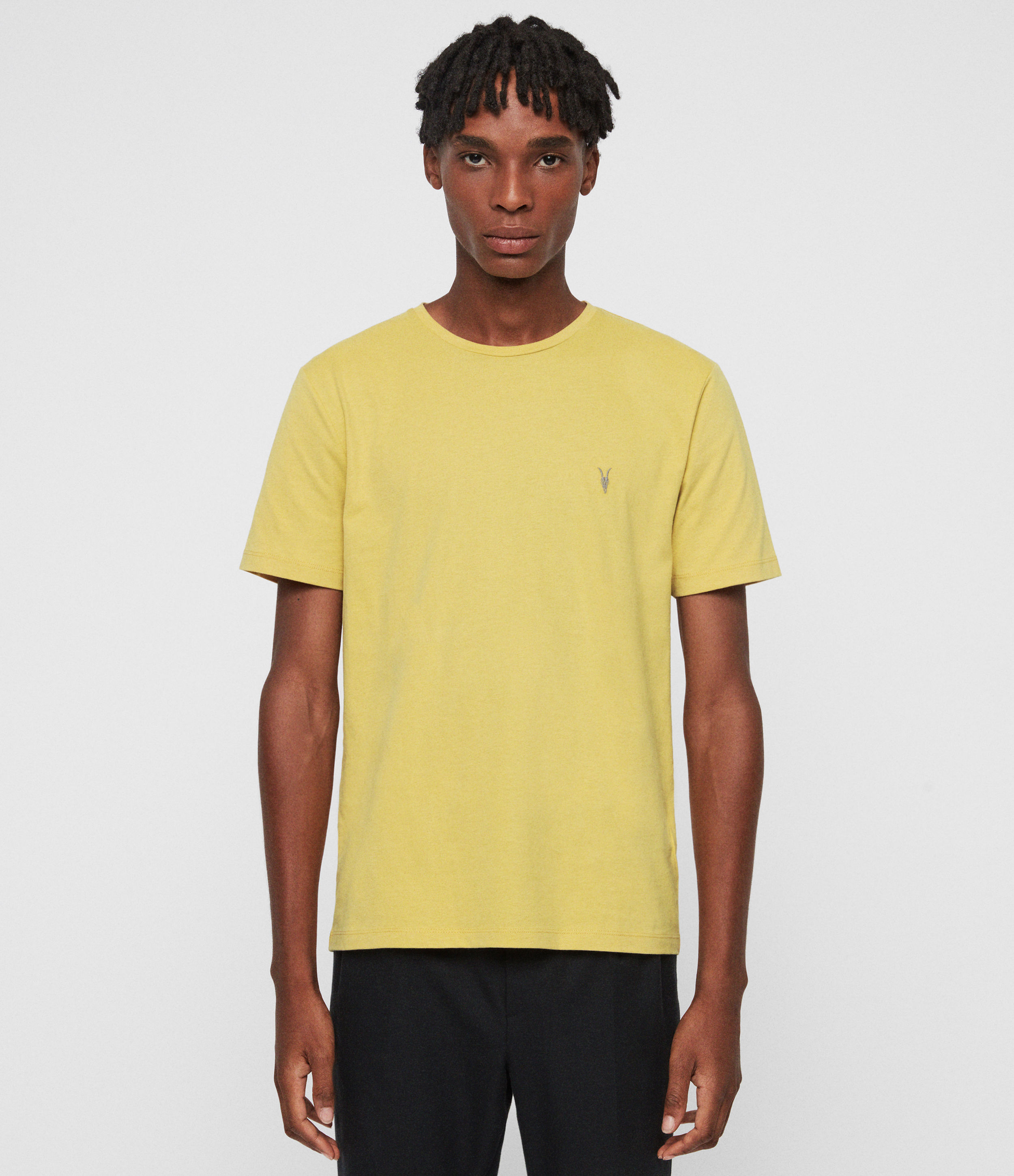 Allsaints Brace Tonic Crew T-shirt In Yellow