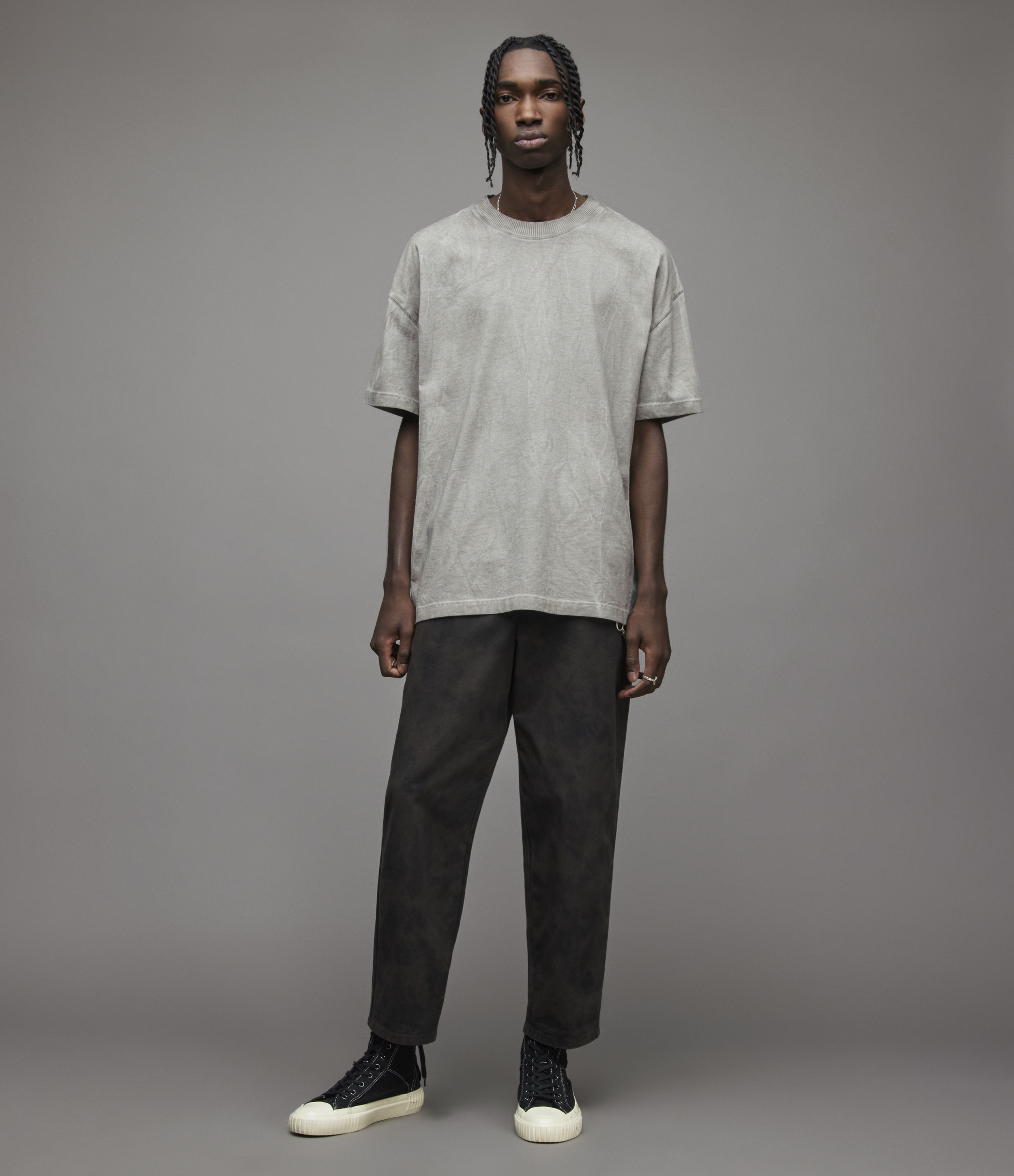 Image of AllSaints Max Organic Cotton T-Shirt Mens Dunkelgrün Size: S