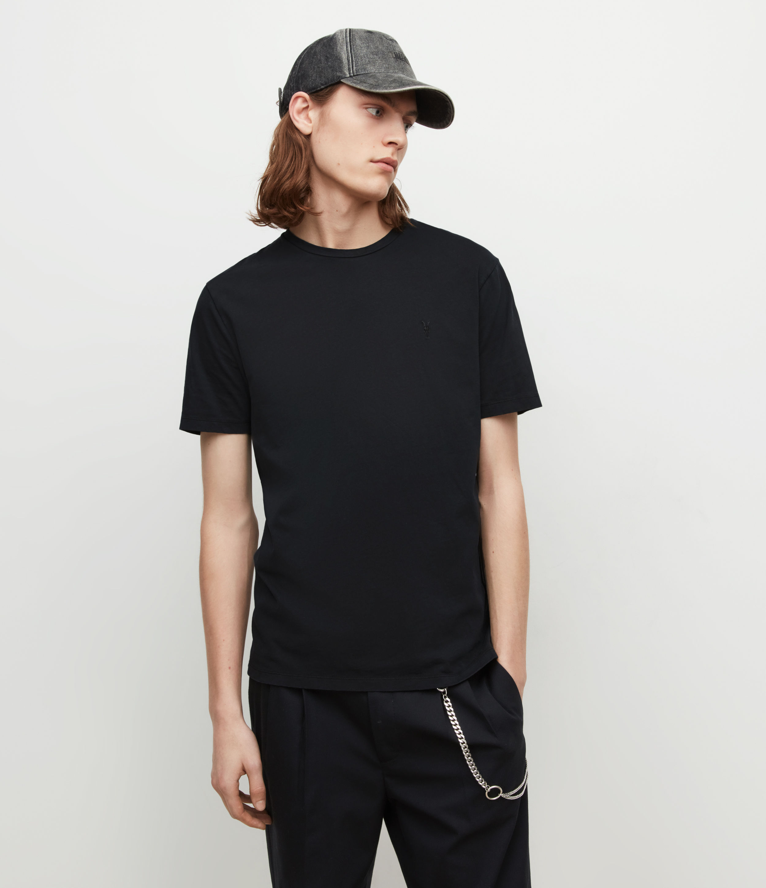 AllSaints Men's Ossage Crew T-Shirt, Black, Size: S