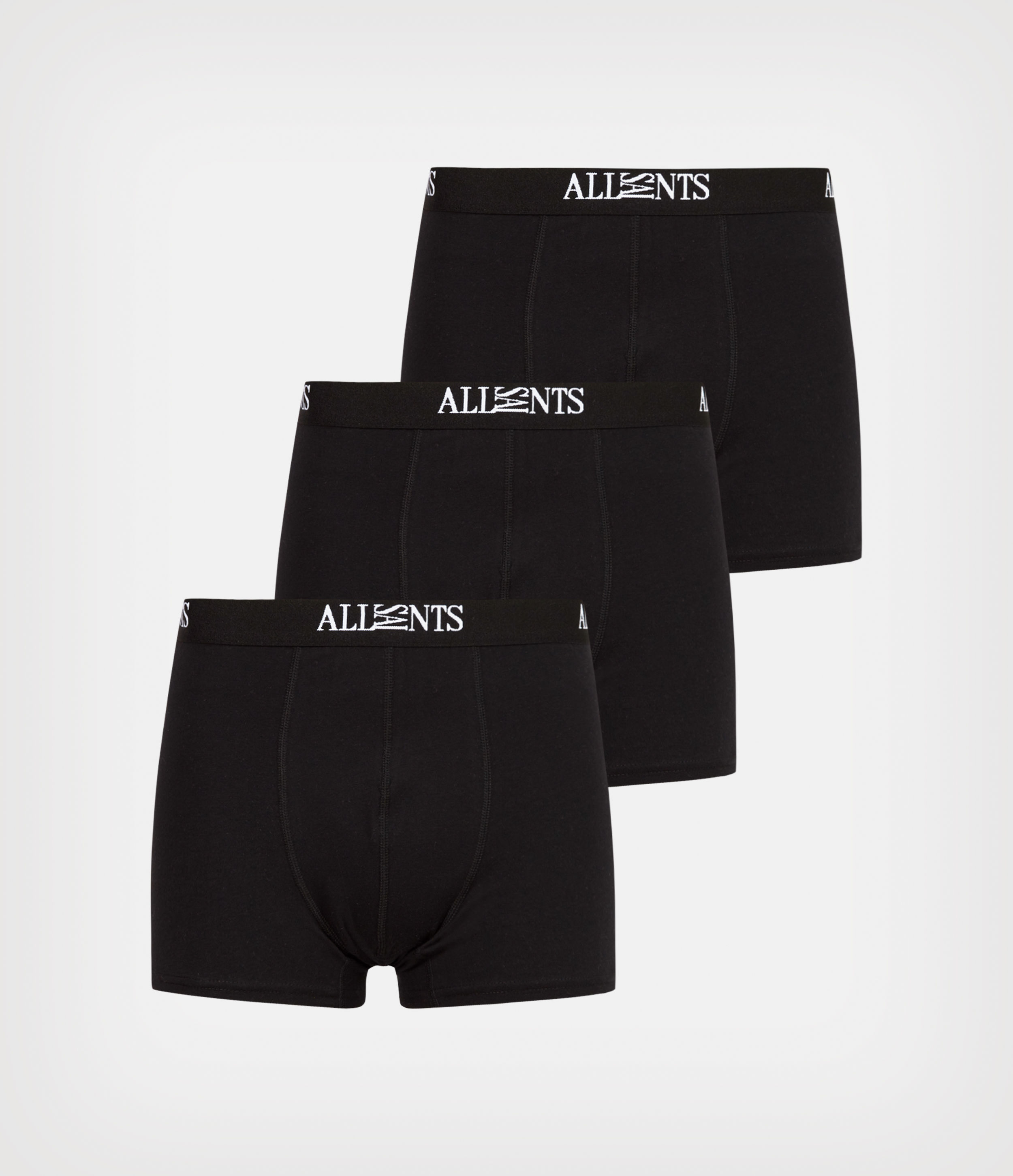 AllSaints Men's Wren Boxers 3 Pack, Black, Size: XL
