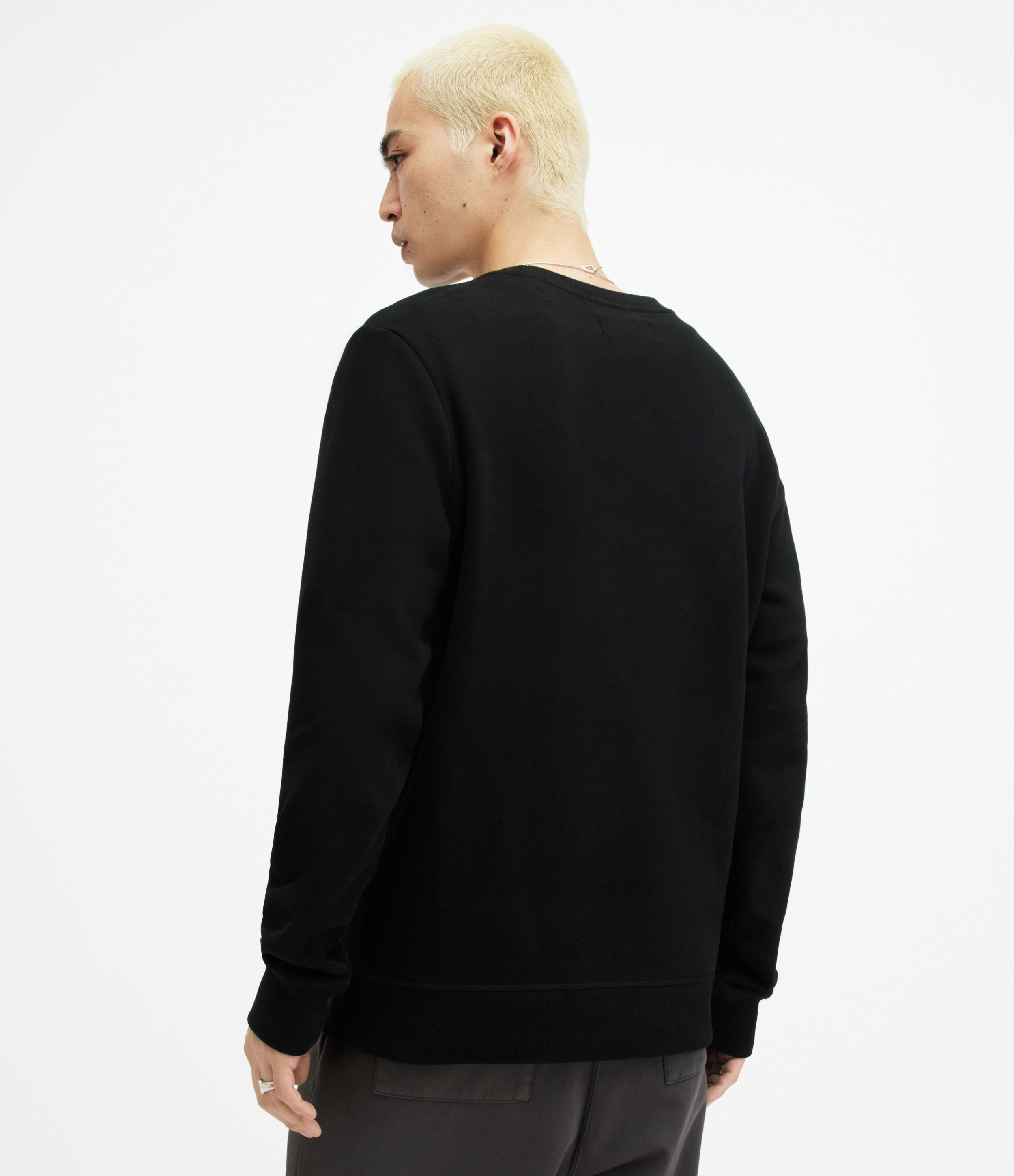 AllSaints Men's Slim Fit Raven Sweatshirt, Black, Size: M