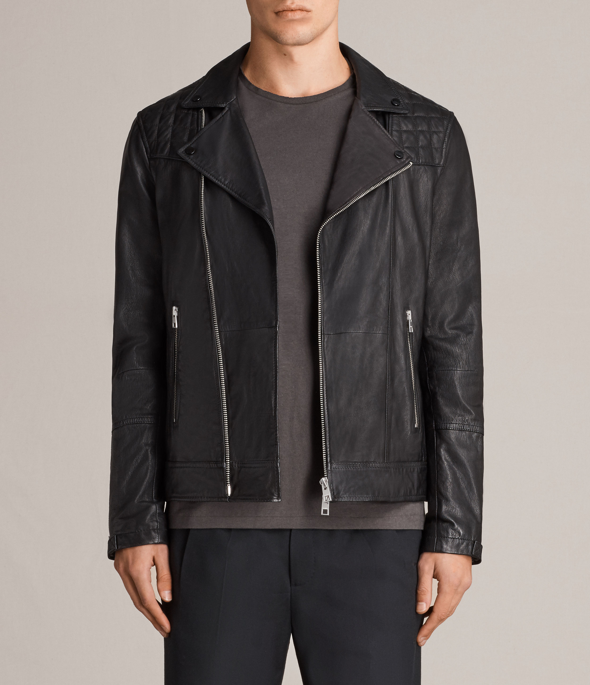 All Saints Kushiro Leather Biker Jacket (With images) | Leather jacket ...