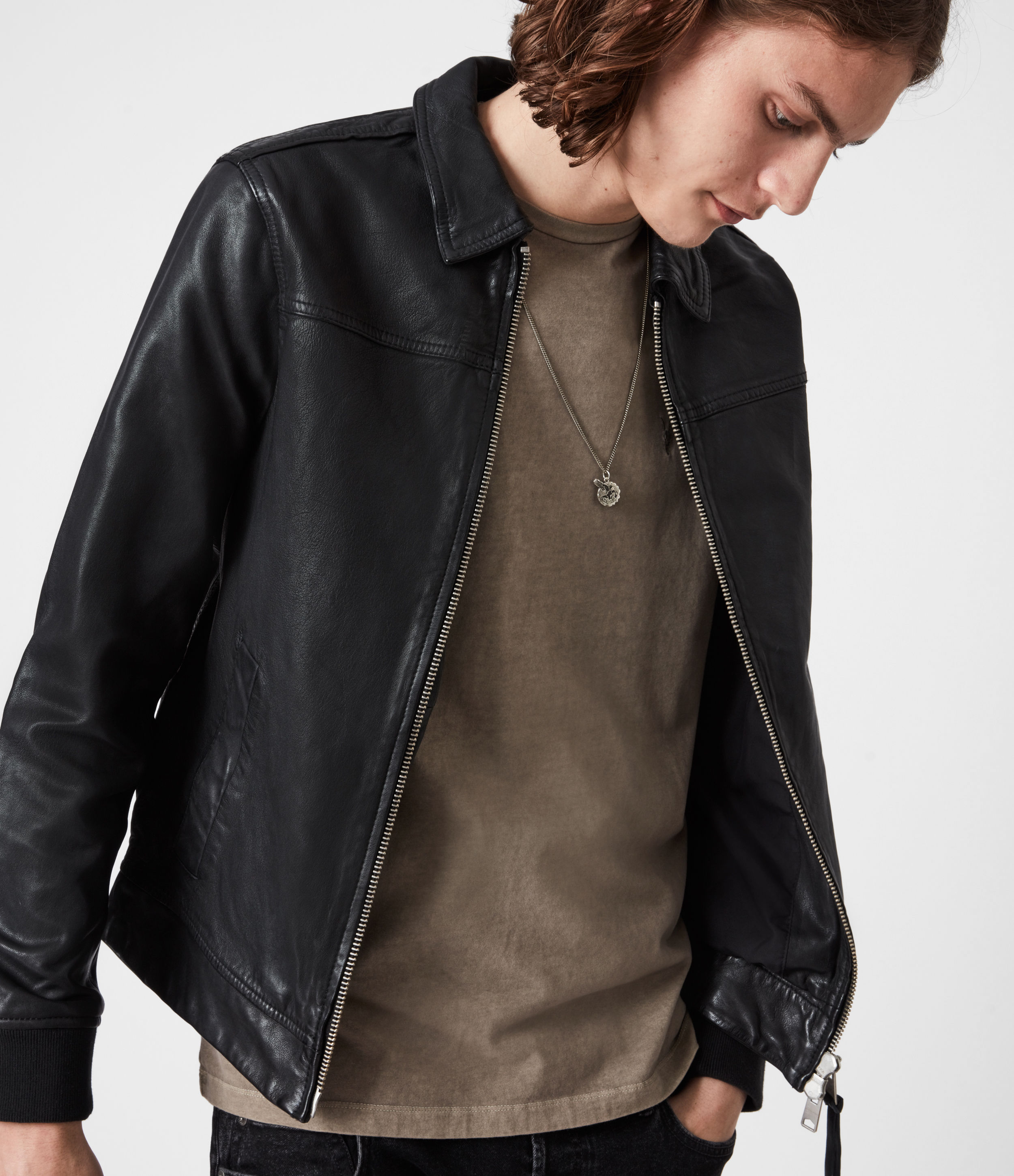 allsaints vieno leather jacket