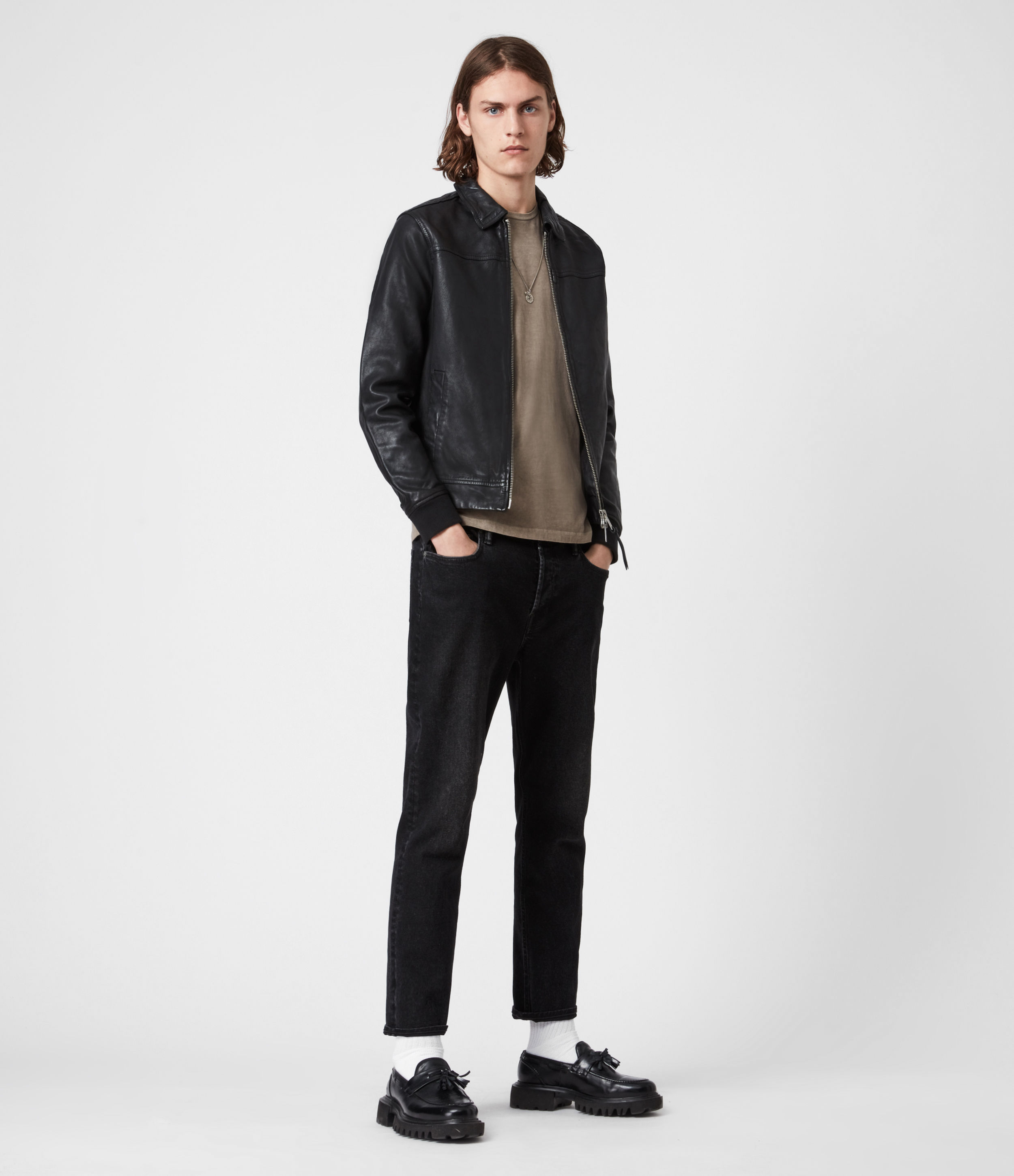 allsaints vieno leather jacket