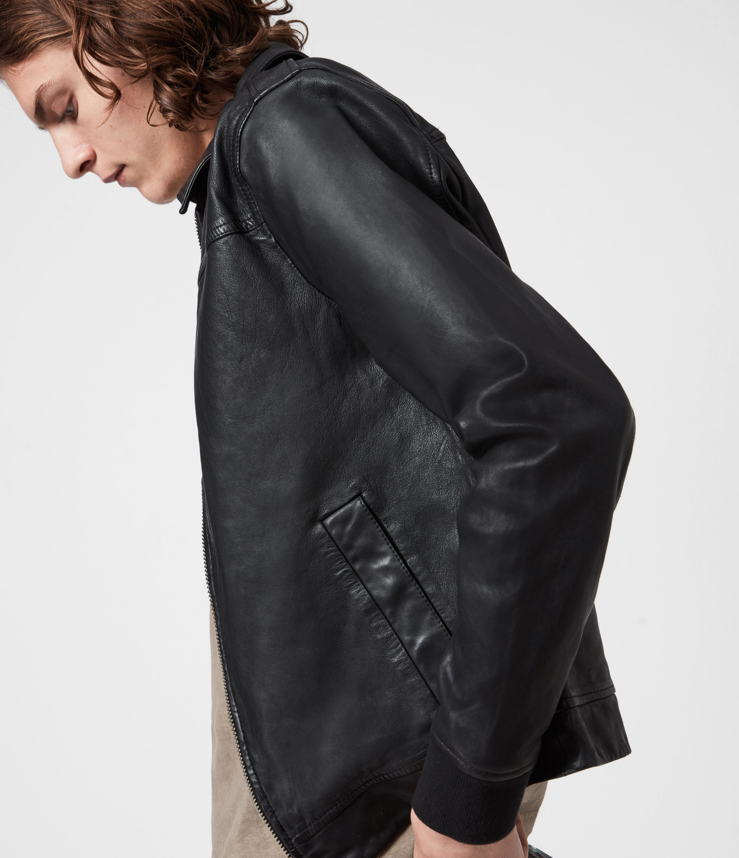 allsaints vieno leather jacket