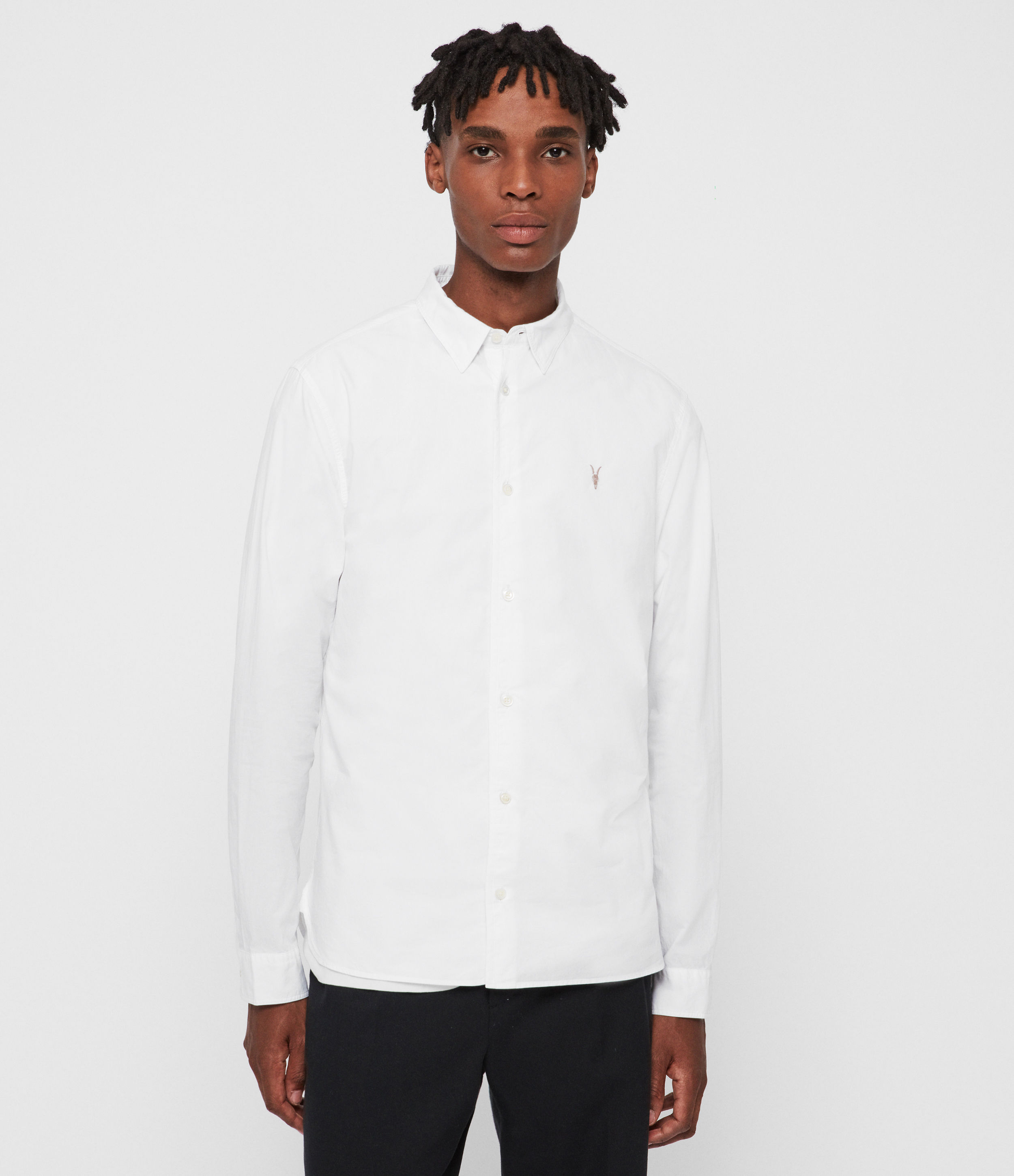 Allsaints Mens Prospect Shirt In Optic White
