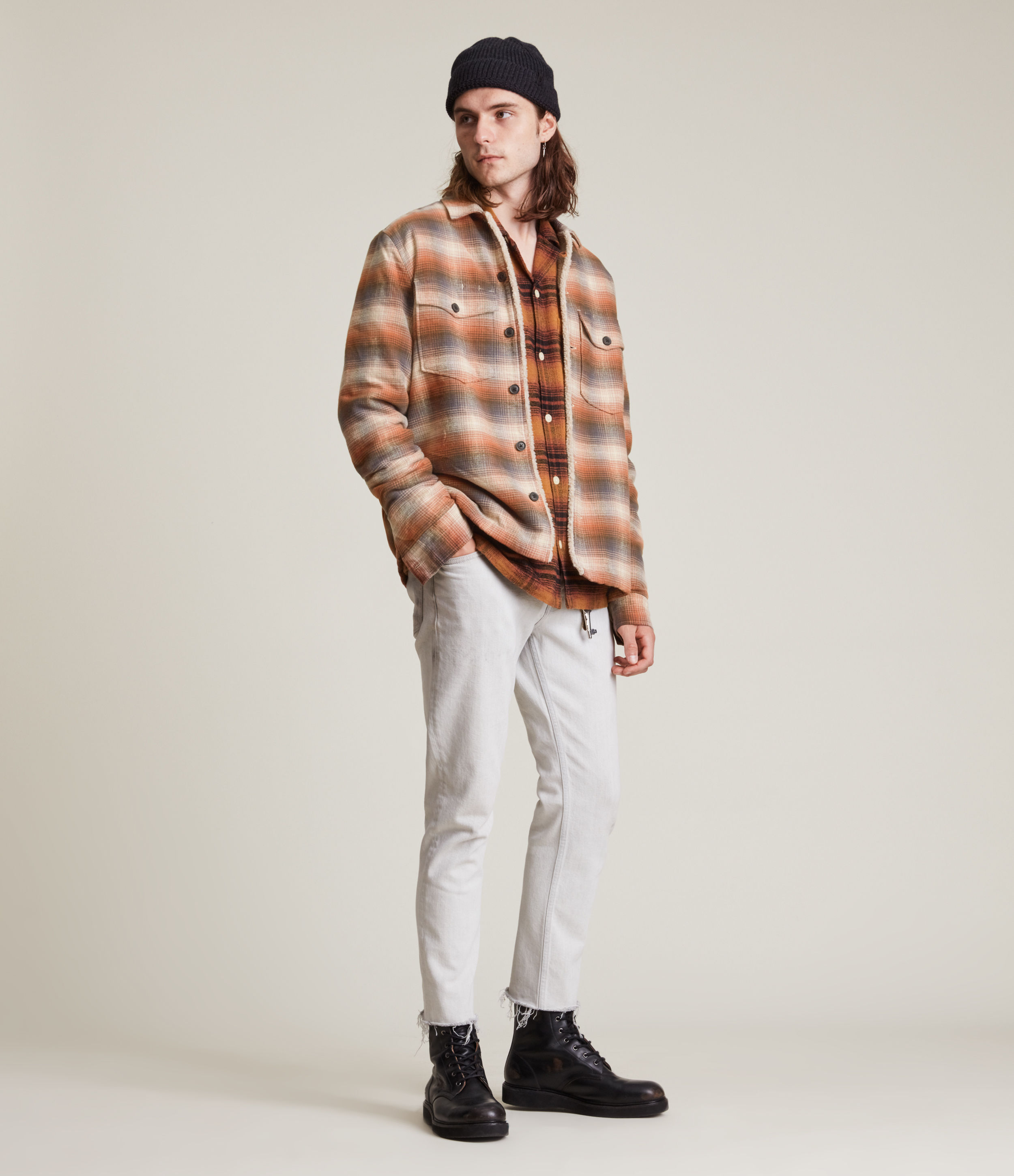 mens cotton check jacket