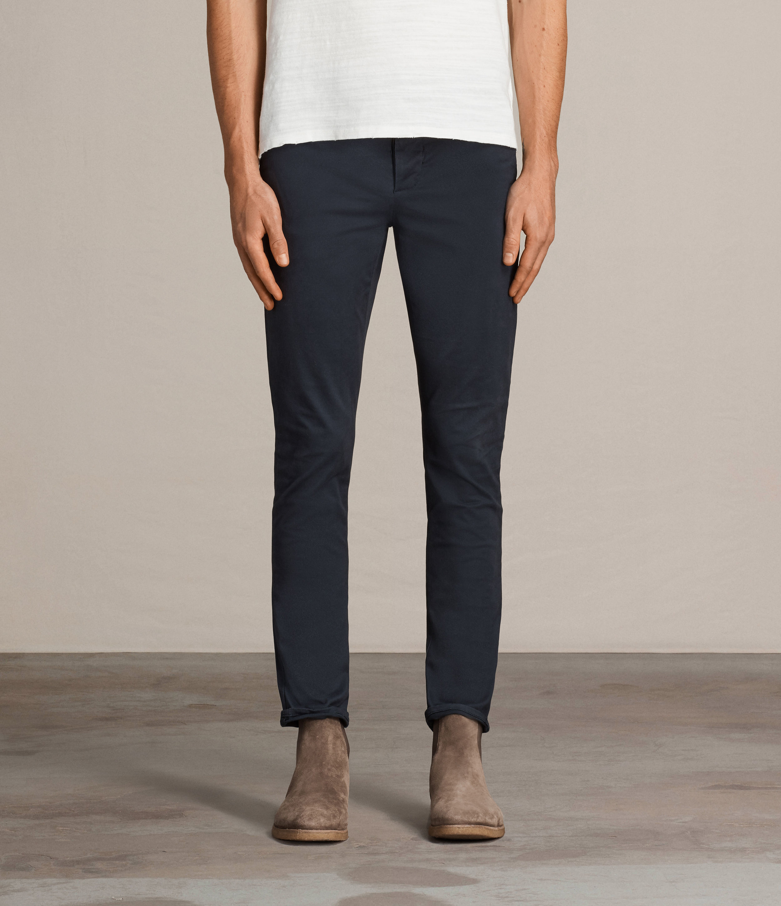 Allsaints Park Chino In Airforce Blue