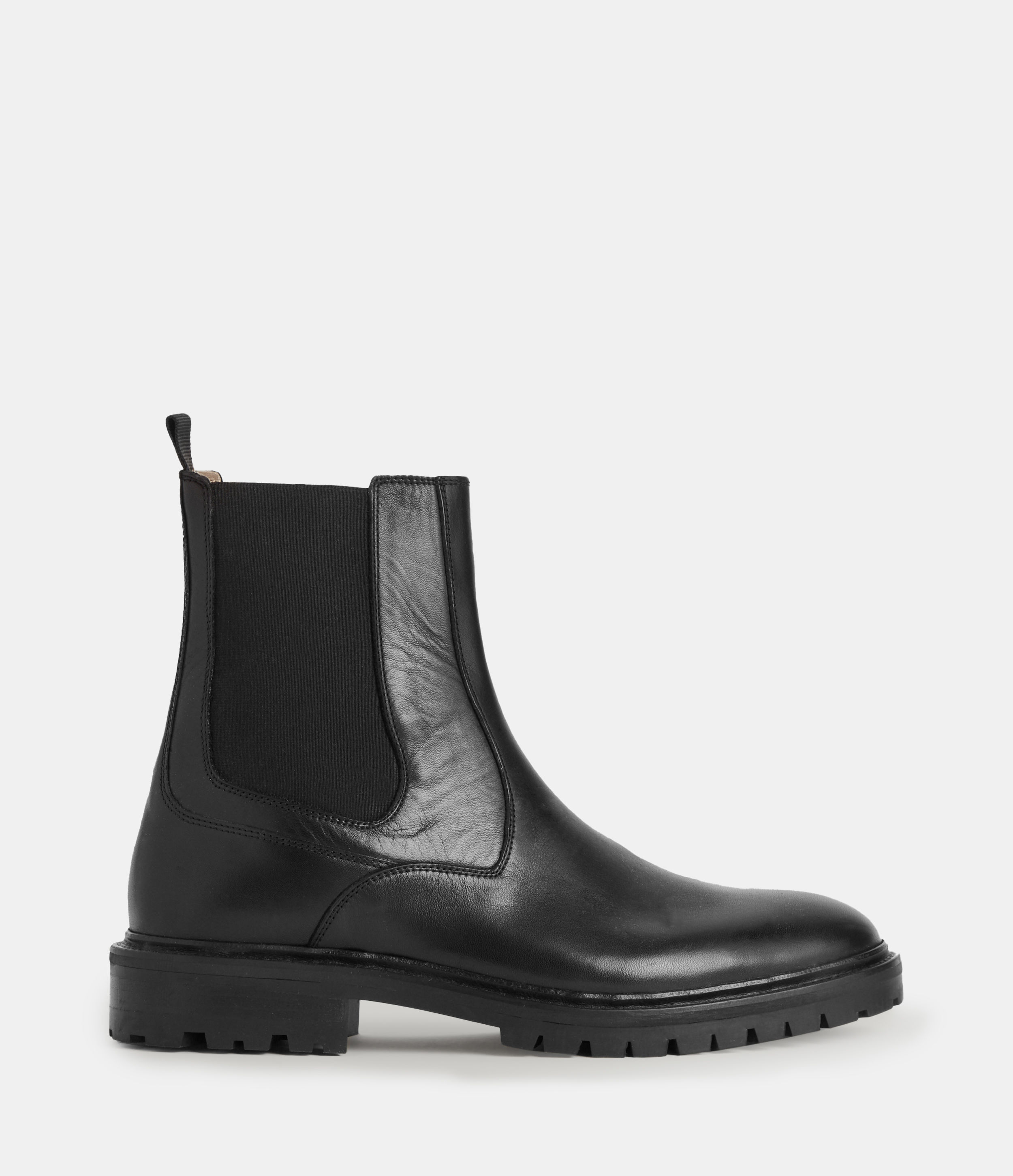 AllSaints Men's Melos Leather Chelsea Boots, Black, Size: UK 11/US 12/EU 45