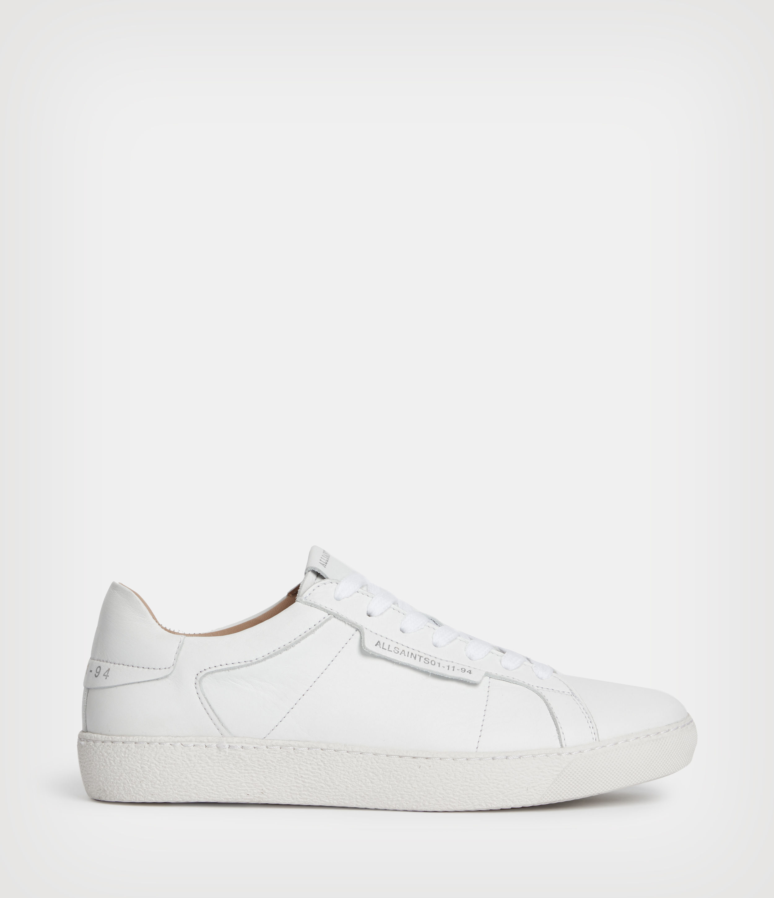 AllSaints Men's Sheer Low Top Leather Trainers, White, Size: UK 9/US 10/EU 43