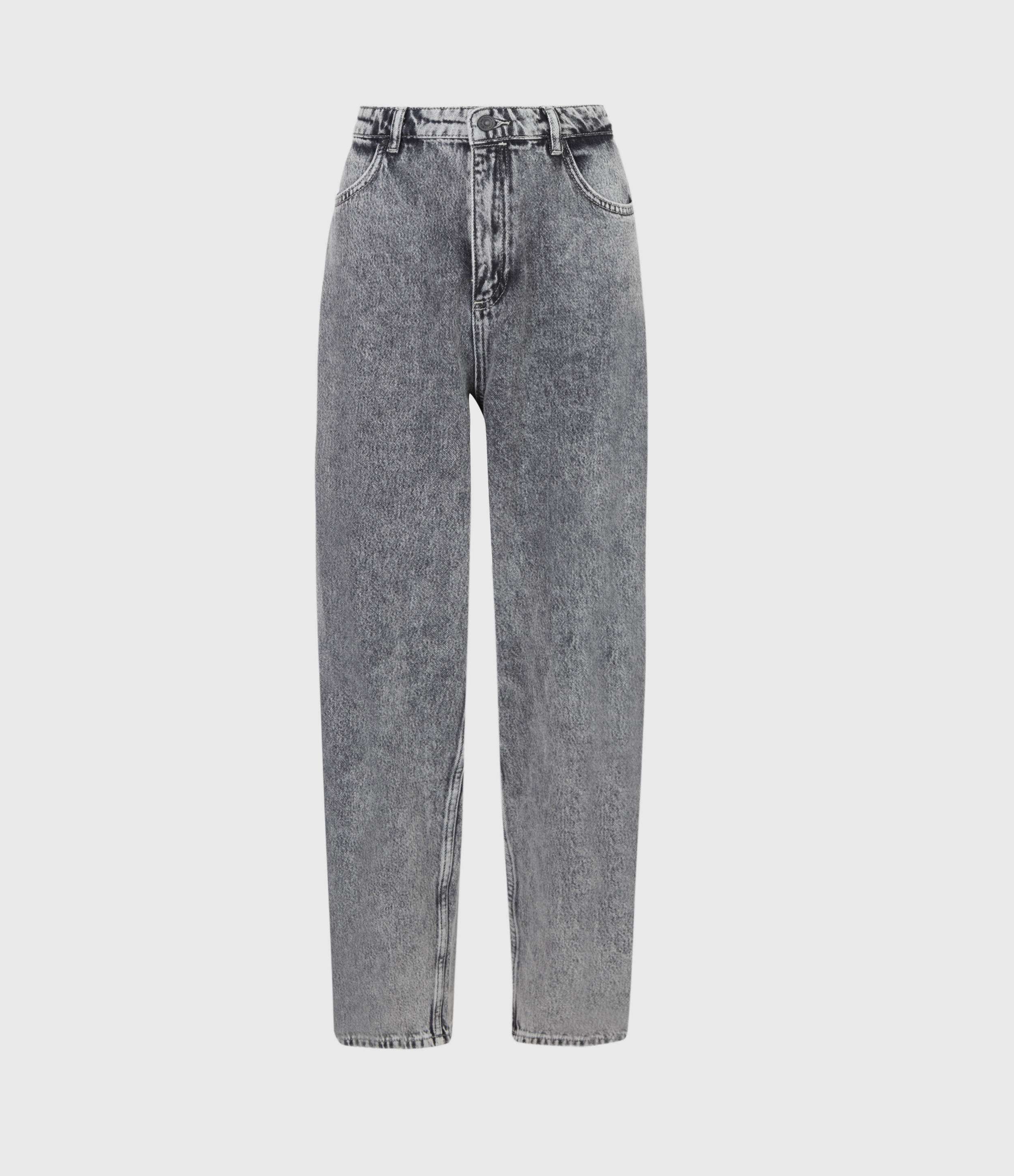 AllSaints Women's Baya High-Rise Straight Jeans, Snow Wash Grey