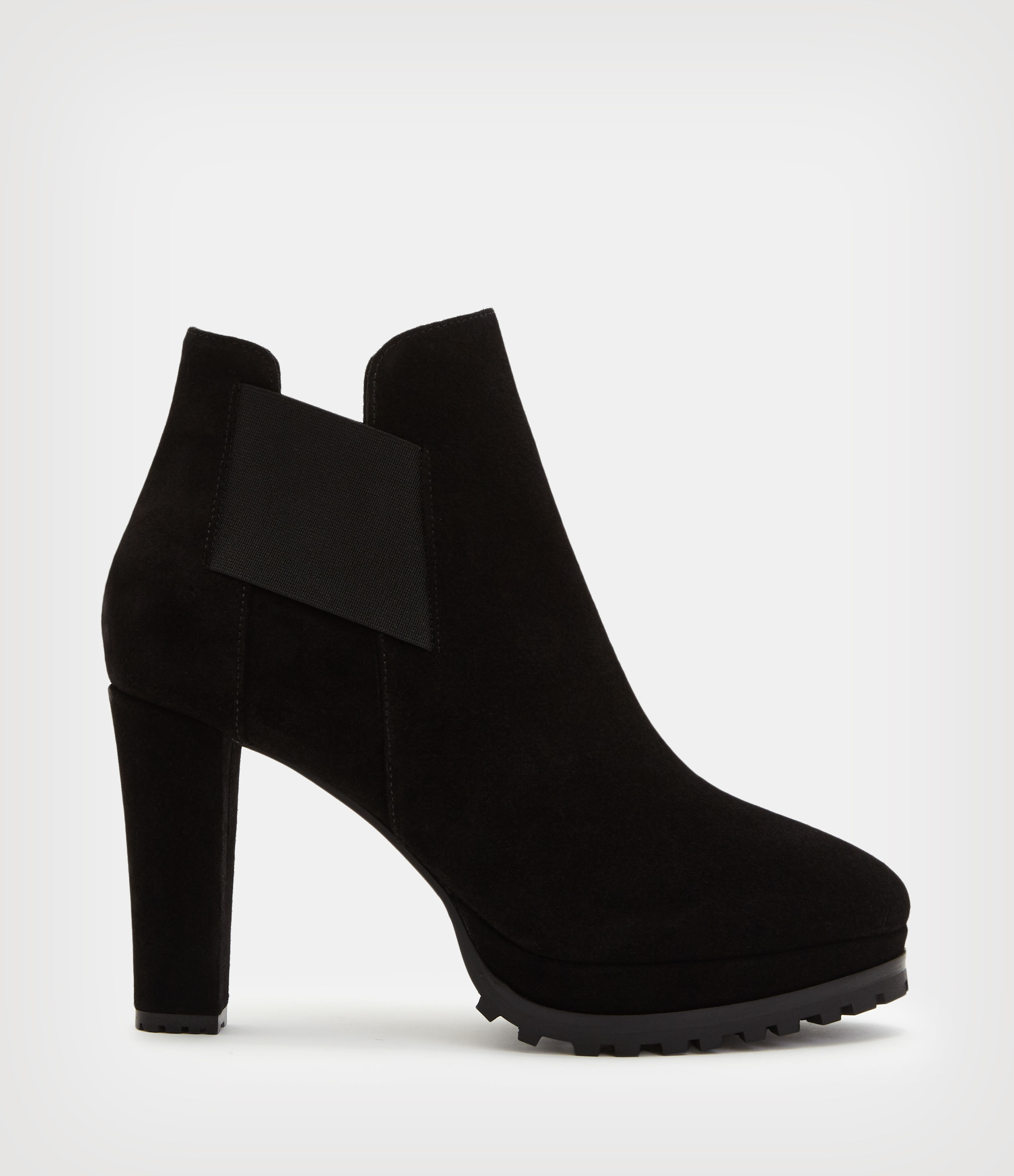 AllSaints Women’s Sarris Suede Boots, Black, Size: UK 7/US 10/EU 40