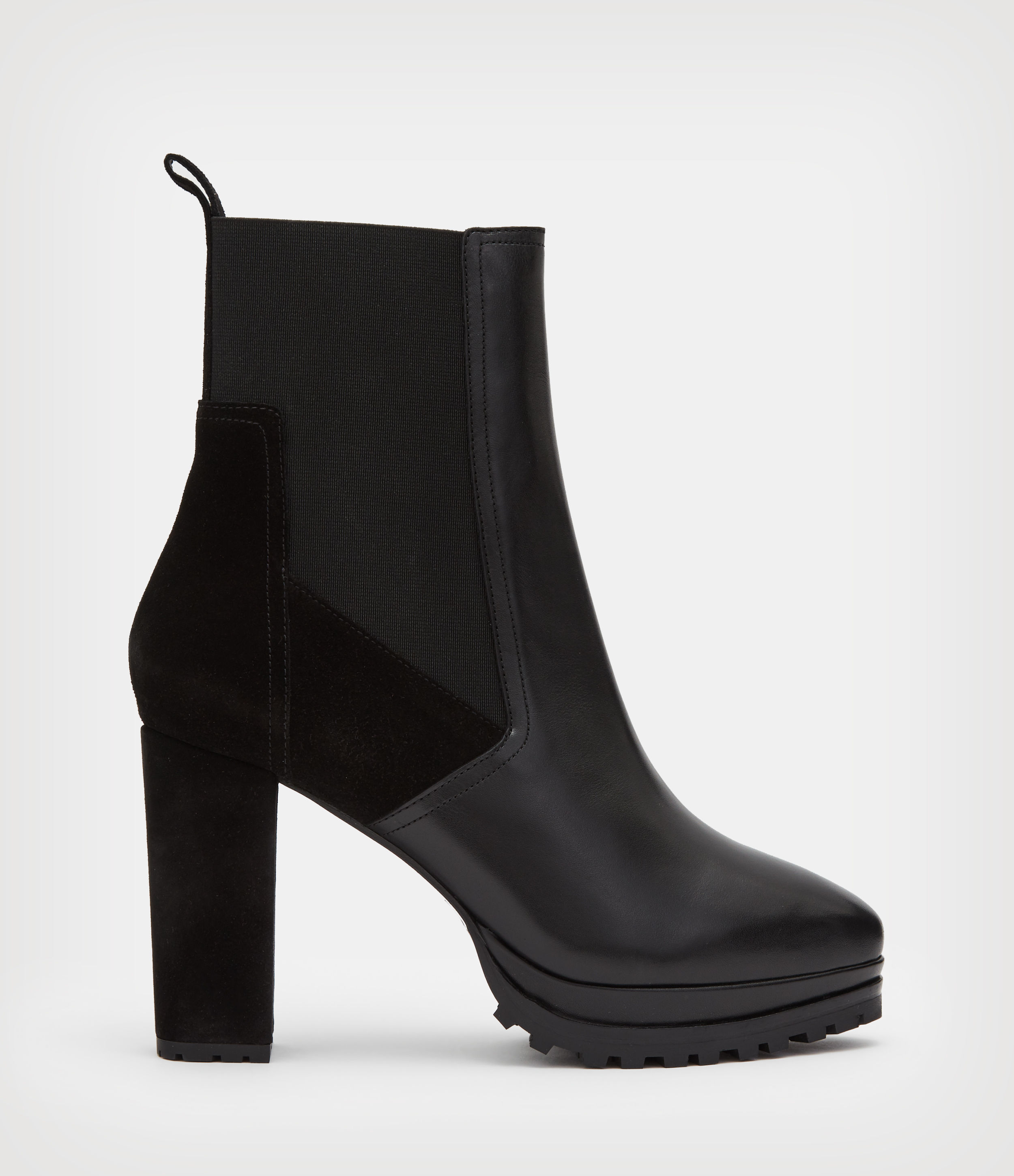 AllSaints Size: UK 5/US 8/EU 38 Women's Sahara Leather Boots, Black