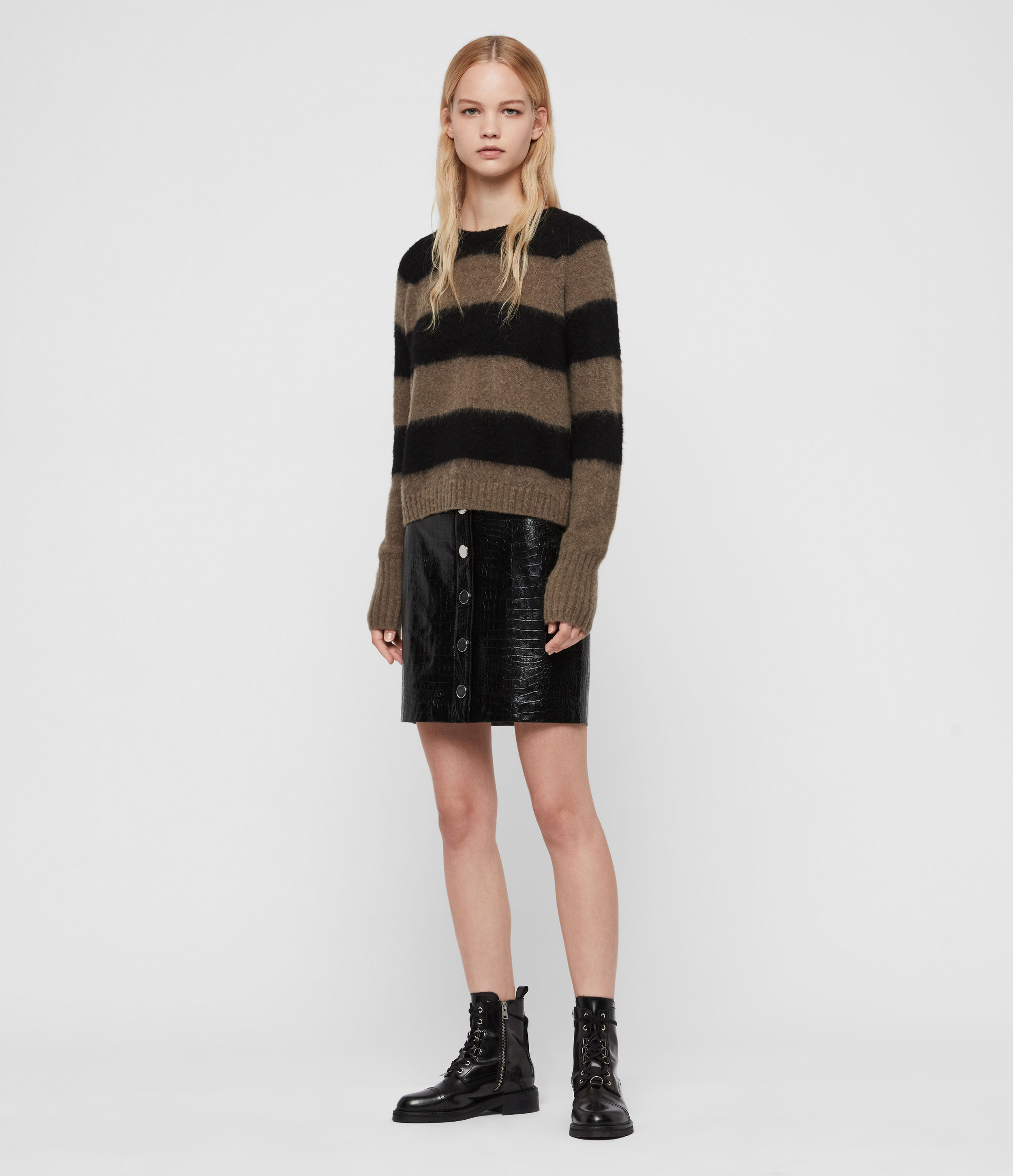Allsaints Women's Lou Jumper In Black And Brown