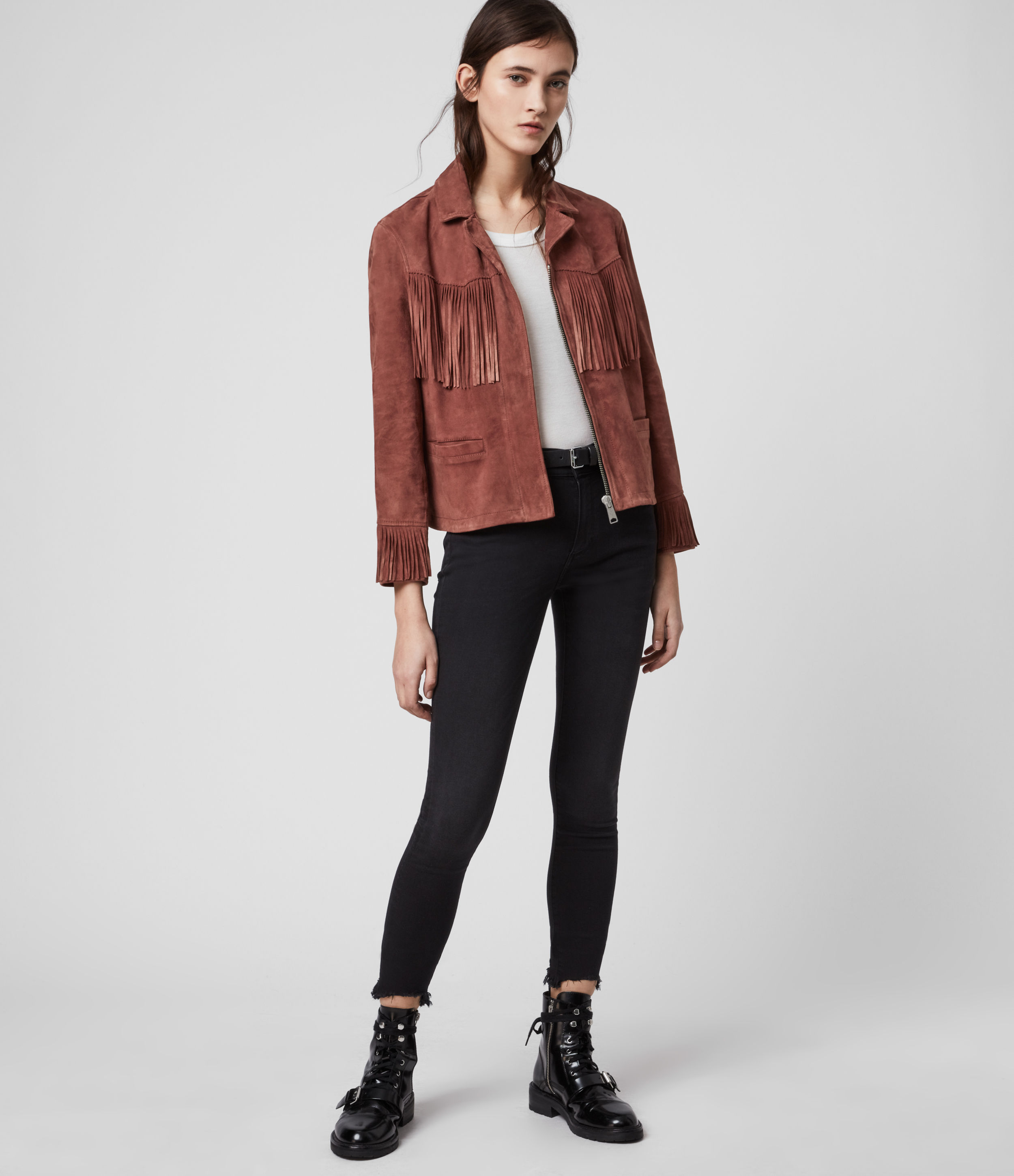 allsaints cherry jacket