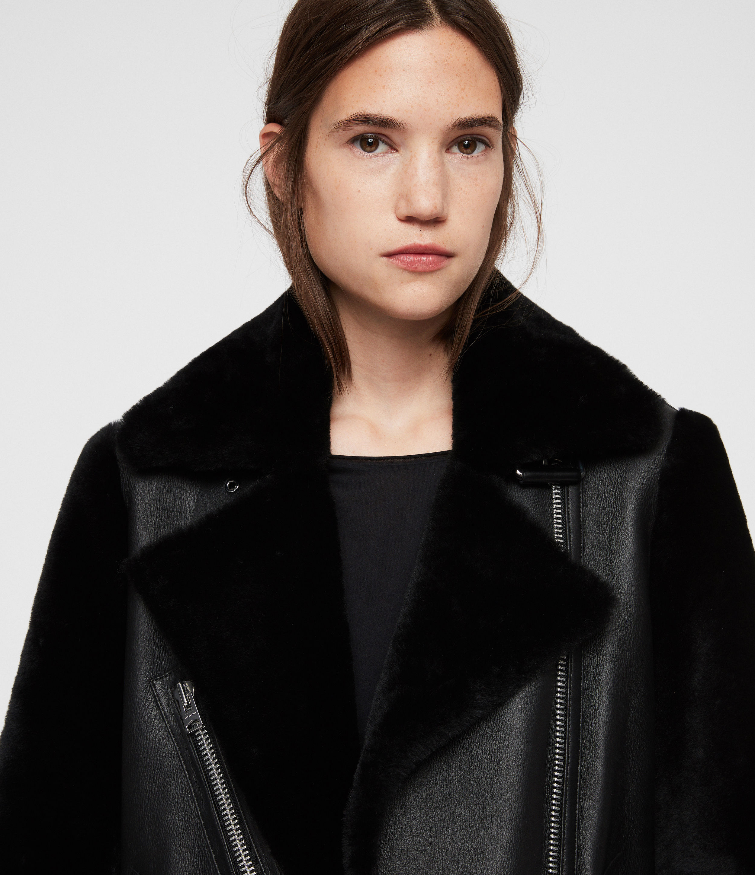 all saints alto shearling jacket