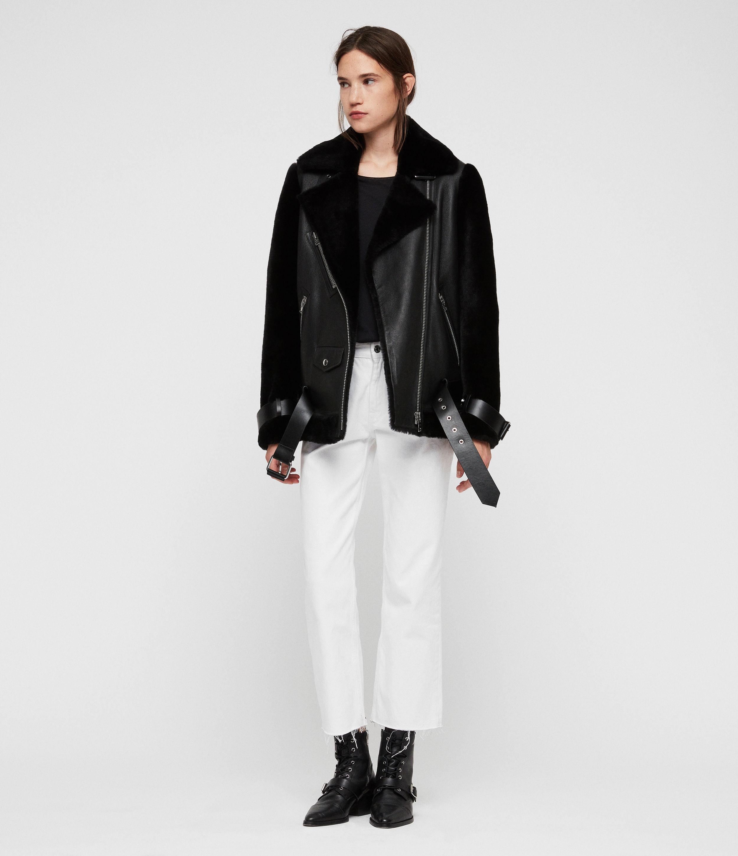 all saints alto shearling jacket