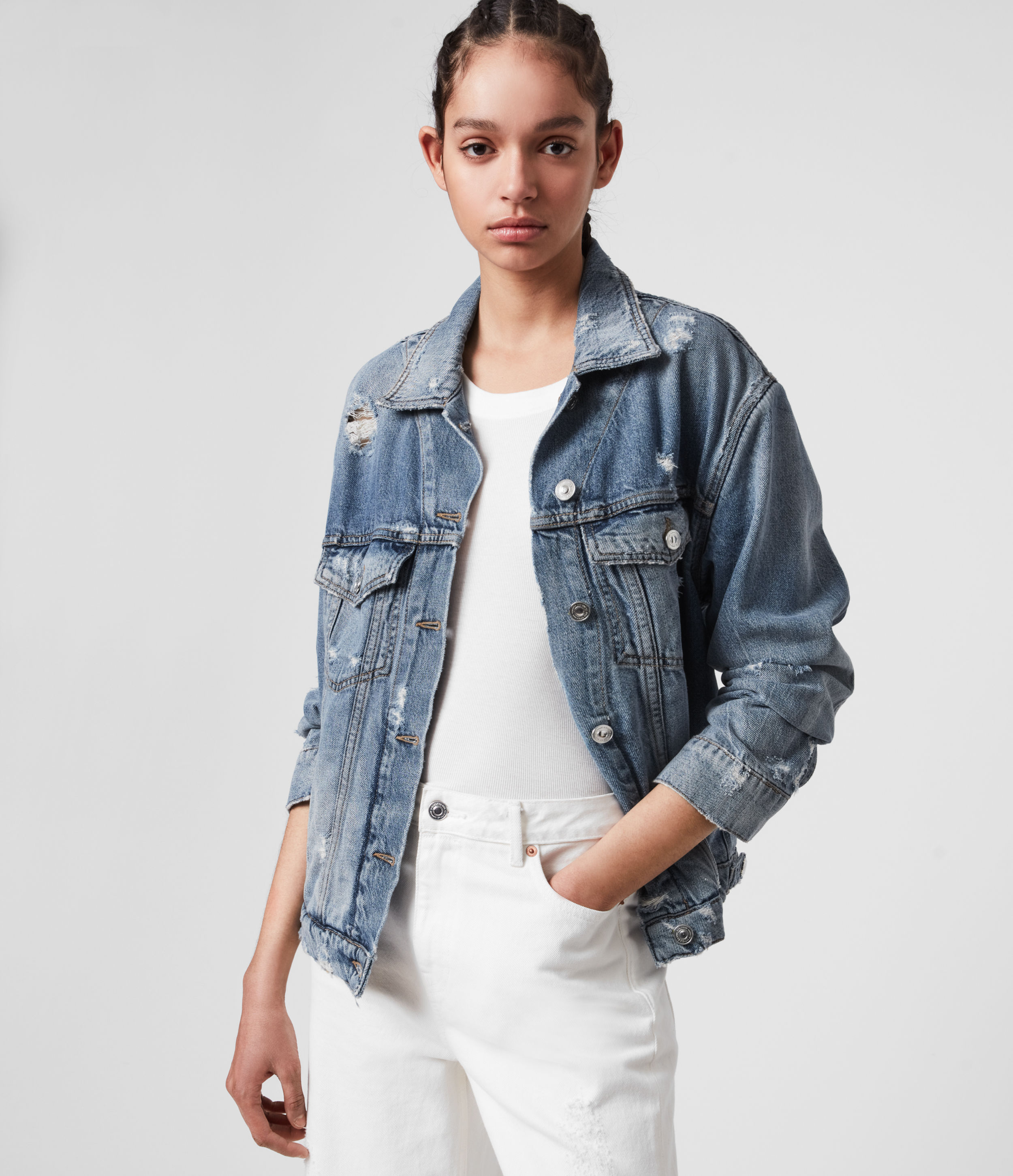 allsaints mila denim jacket