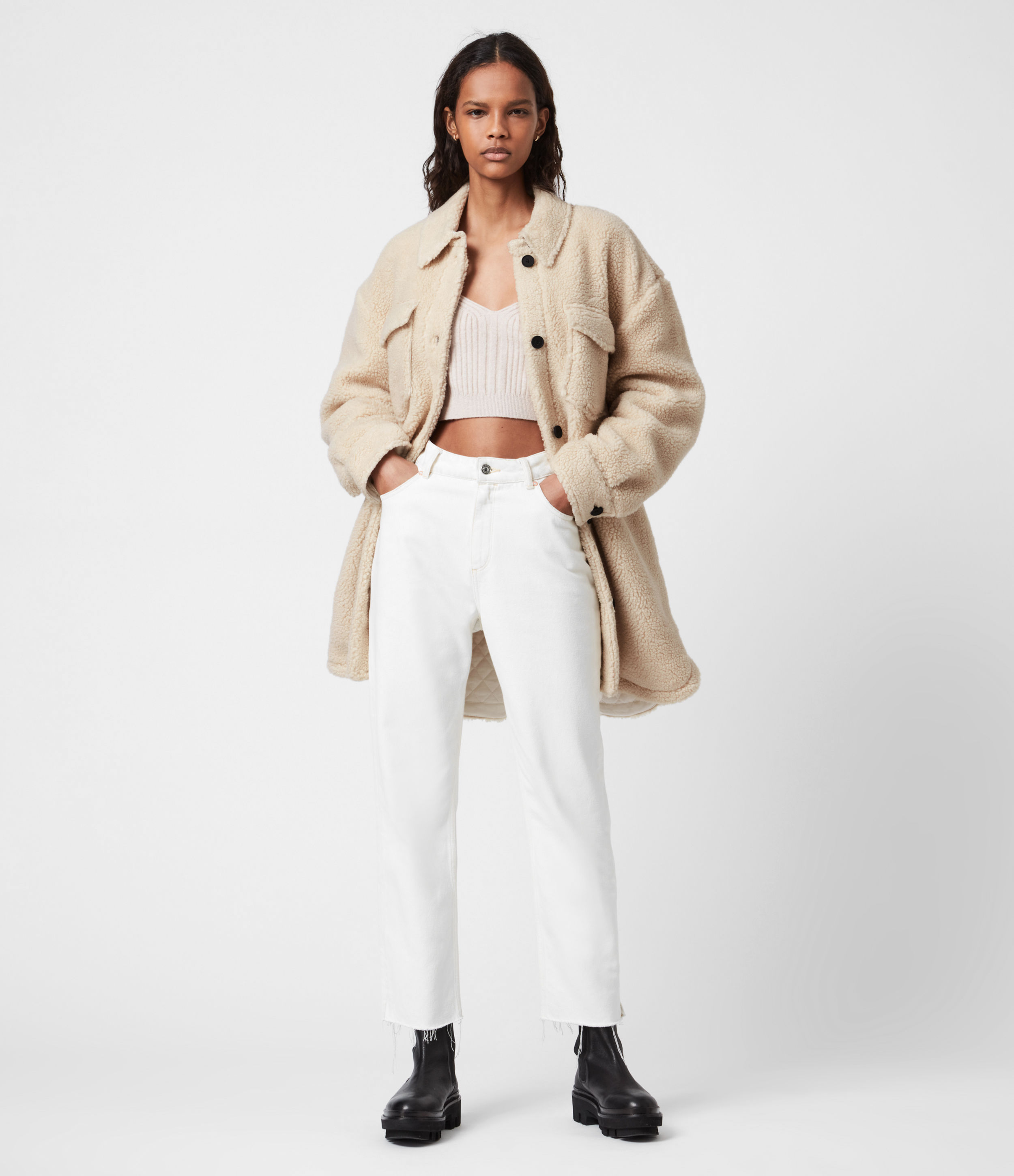 all saints sophie sherpa jacket