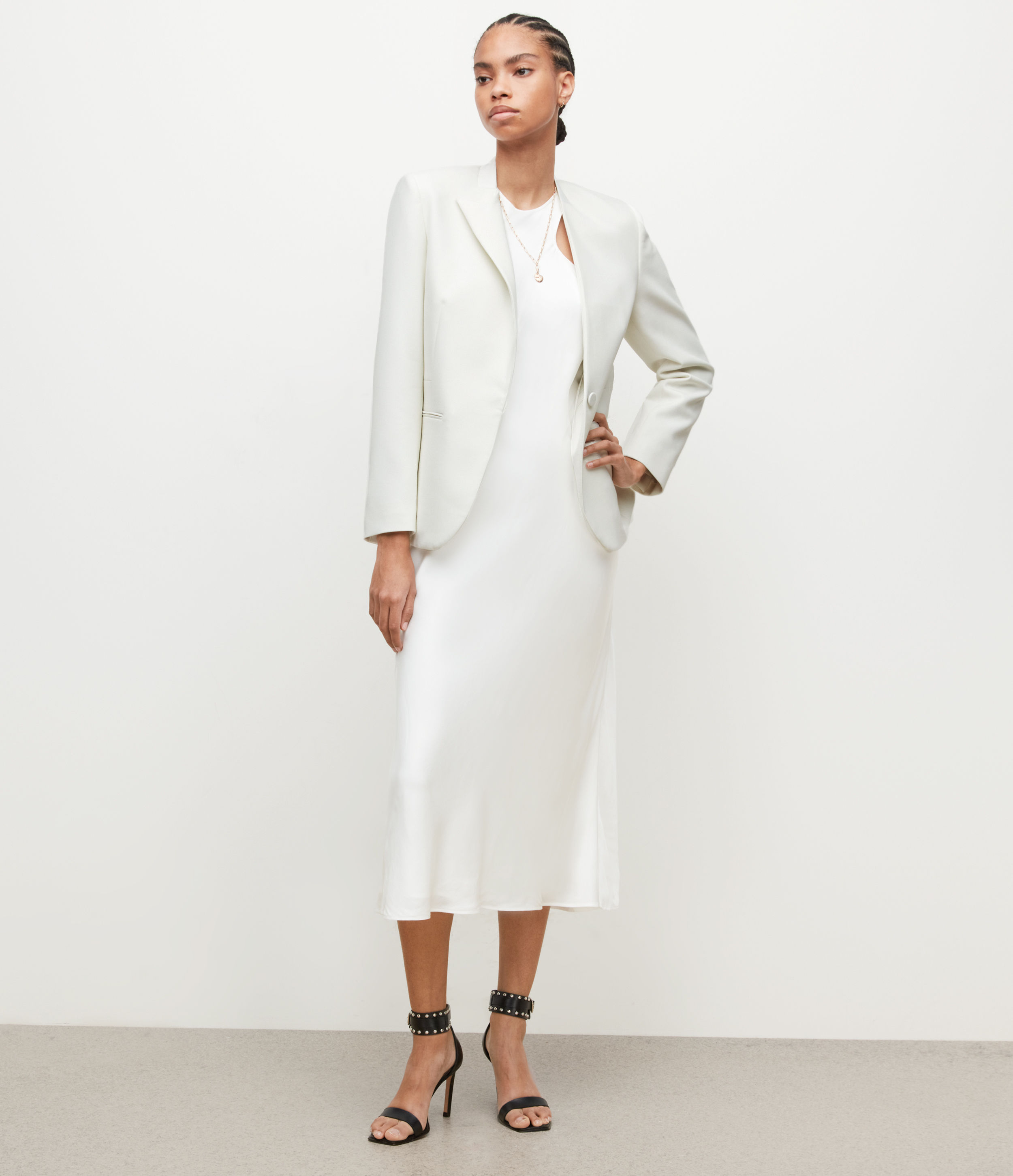 AllSaints Women's Leigh Blazer, Ivory White, Size: 6