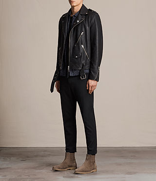 ALLSAINTS US: Mens Volt Leather Biker Jacket (Black)