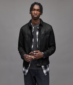 ALLSAINTS US: Mens Lark Leather Jacket (Black)