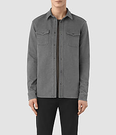 allsaints leather shirt