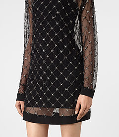 ALLSAINTS US: Womens Wire Embellished Dress (Black)