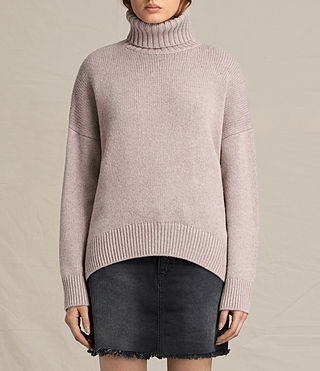 Pink Marl Roll Neck Sweater, Knitwear