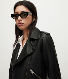 ALLSAINTS UK: Womens Balfern Leather Biker Jacket (Black)