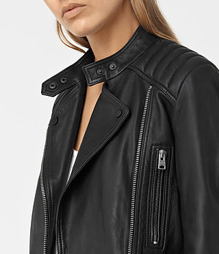 ALLSAINTS US: Womens Kerr Leather Biker Jacket (Black)