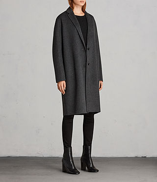 ALLSAINTS US: Womens Anya Coat (Charcoal Grey)