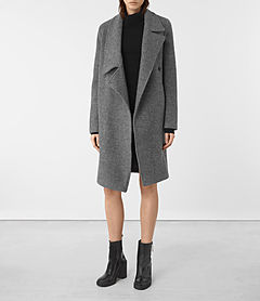 ALLSAINTS US: Womens Ellis Coat (Grey)