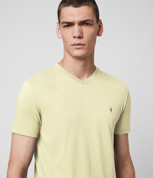 Allsaints Men's Tonic V-neck T-shirt In Sorbet Yellow Marl