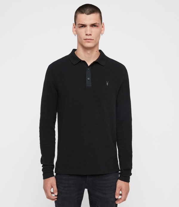 all saints men's long sleeve polo