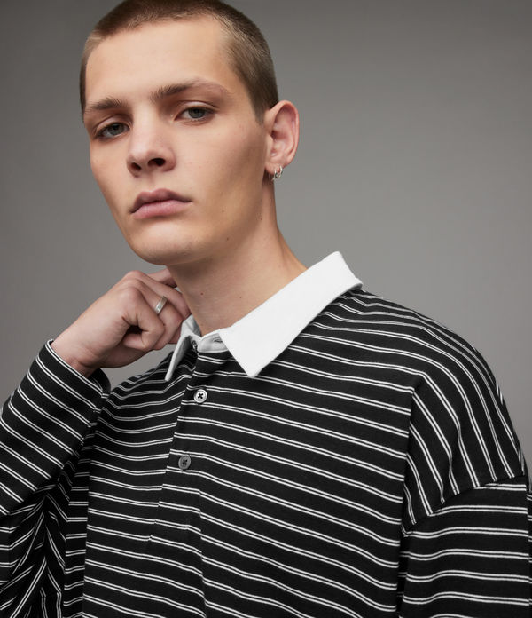 Ave Long Sleeve Striped Polo Shirt