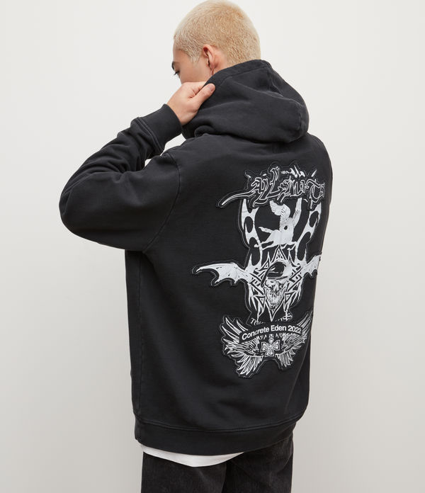 Patched Pullover Hoodie